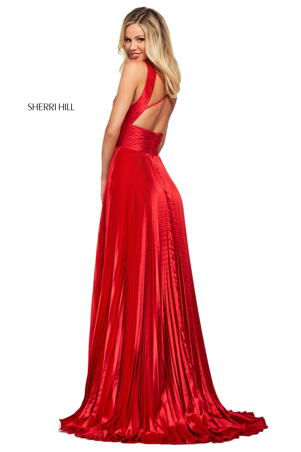 Sherri Hill 53762 knife pleated chiffon gown