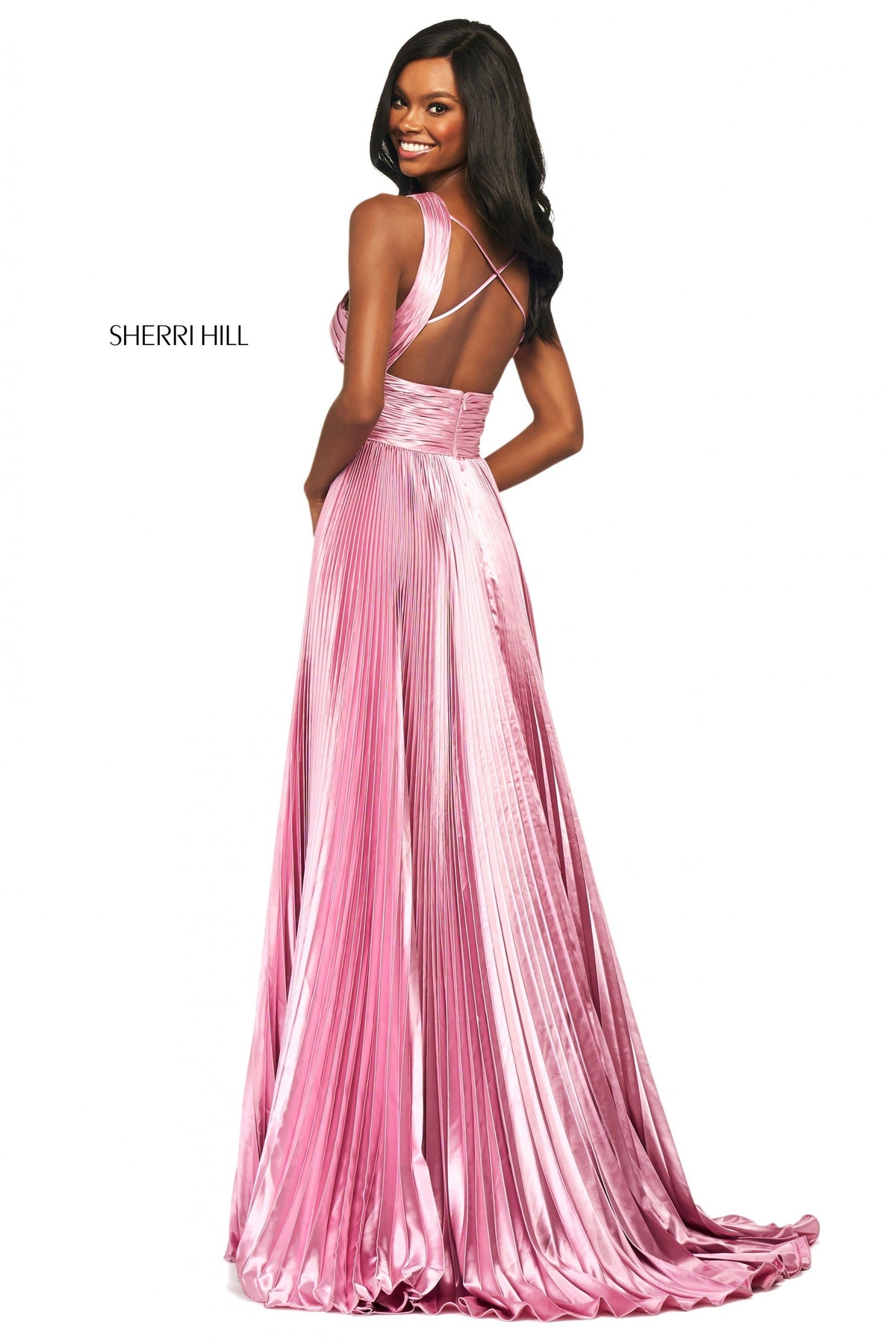 Sherri Hill 53762 knife pleated chiffon gown