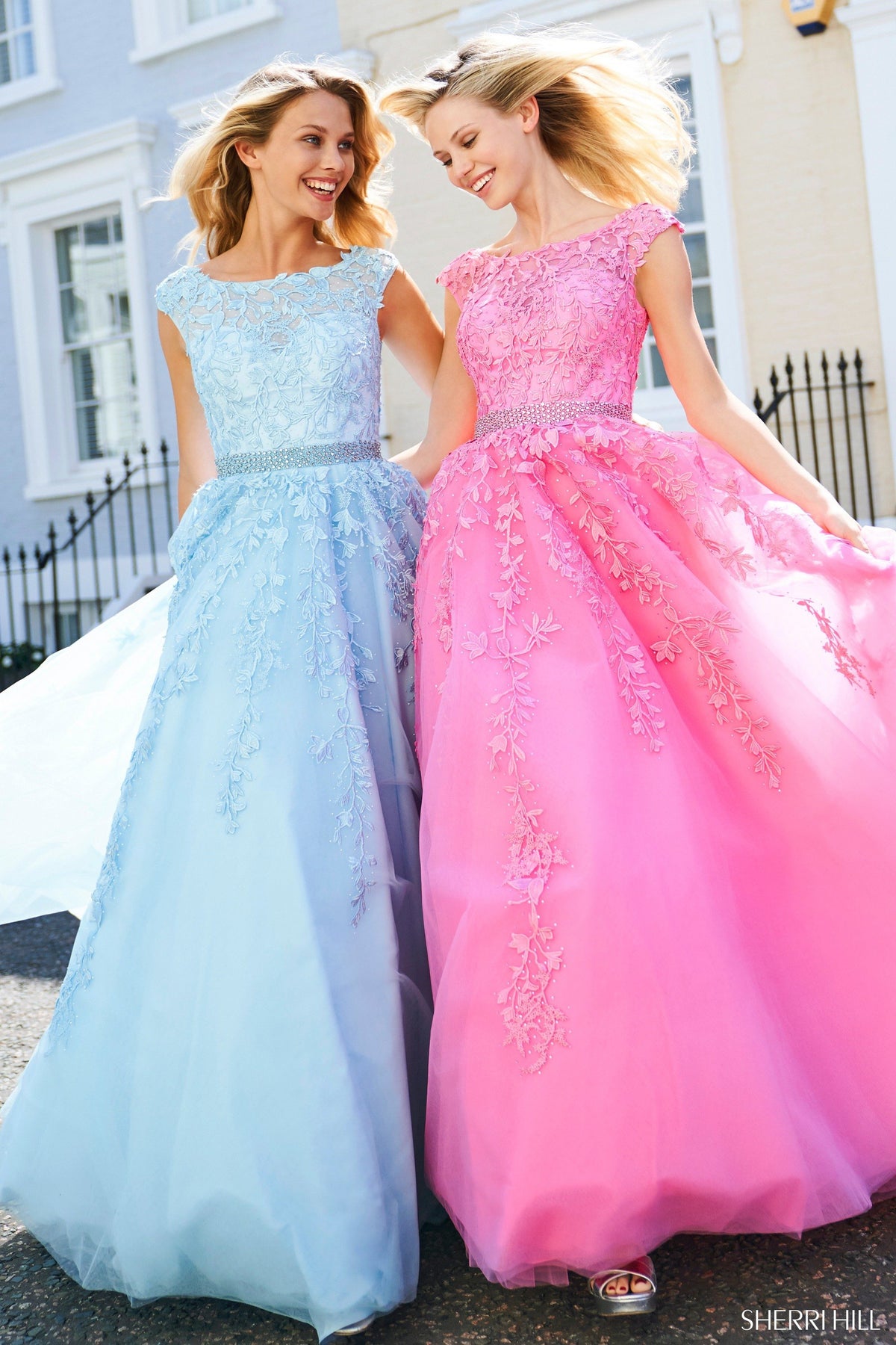 Sherri Hill 53356 embroidered tulle ball gown