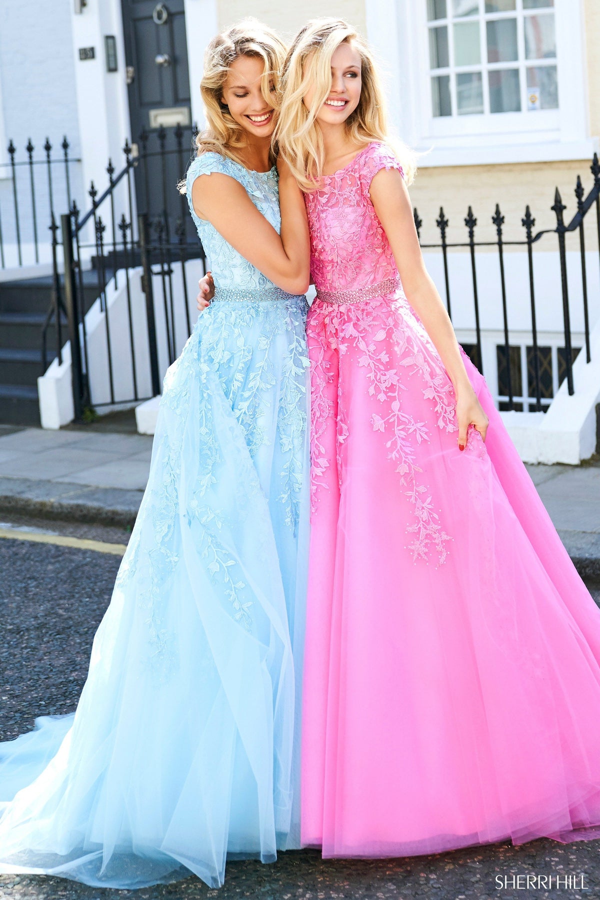 Sherri Hill 53356 embroidered tulle ball gown