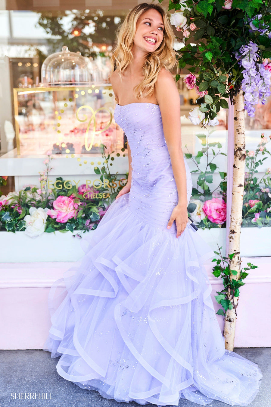 Sherri Hill style 53580 in lilac, Tulle Mermaid Dress