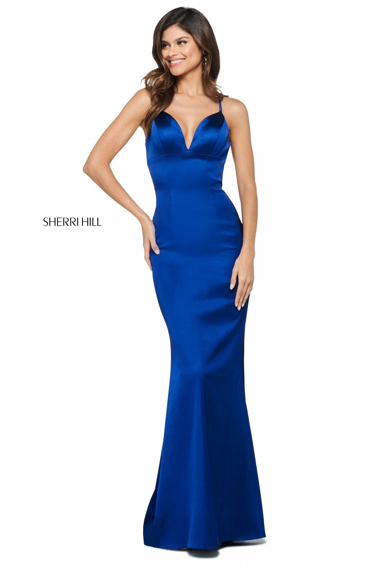 Sherri Hill 53390 satin fitted gown