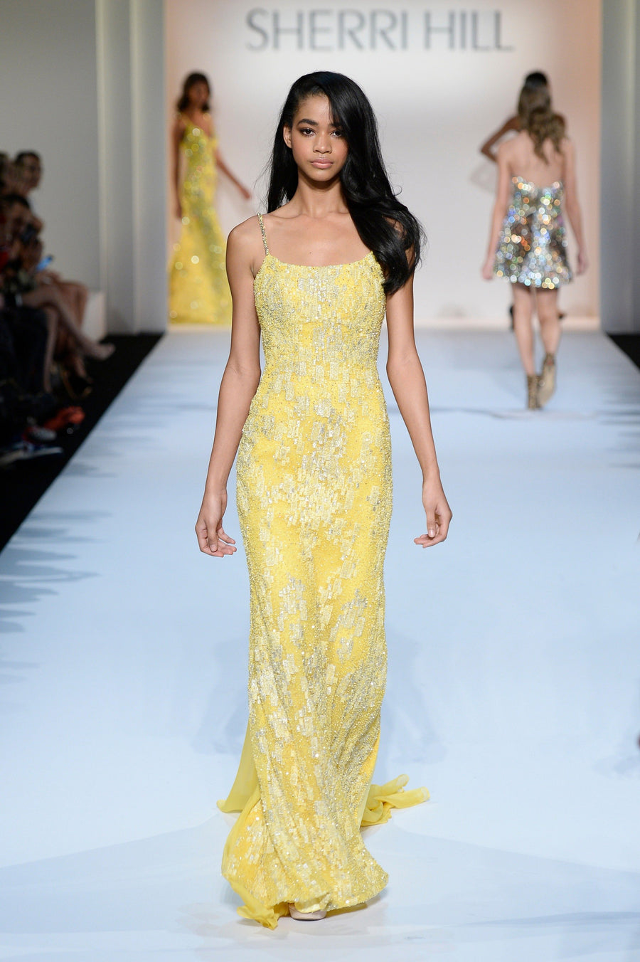 Sherri Hill style 44732 in yellow, Beaded Fitted Gown