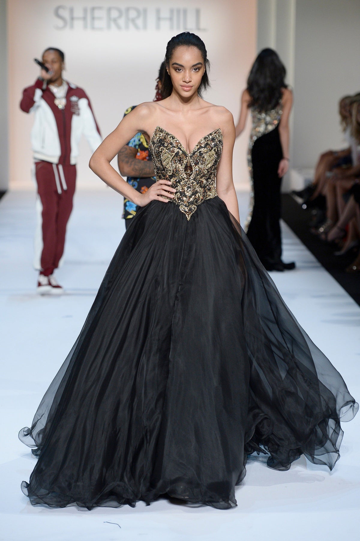 Sherri Hill 44681 sweetheart beaded bodice tulle ball gown