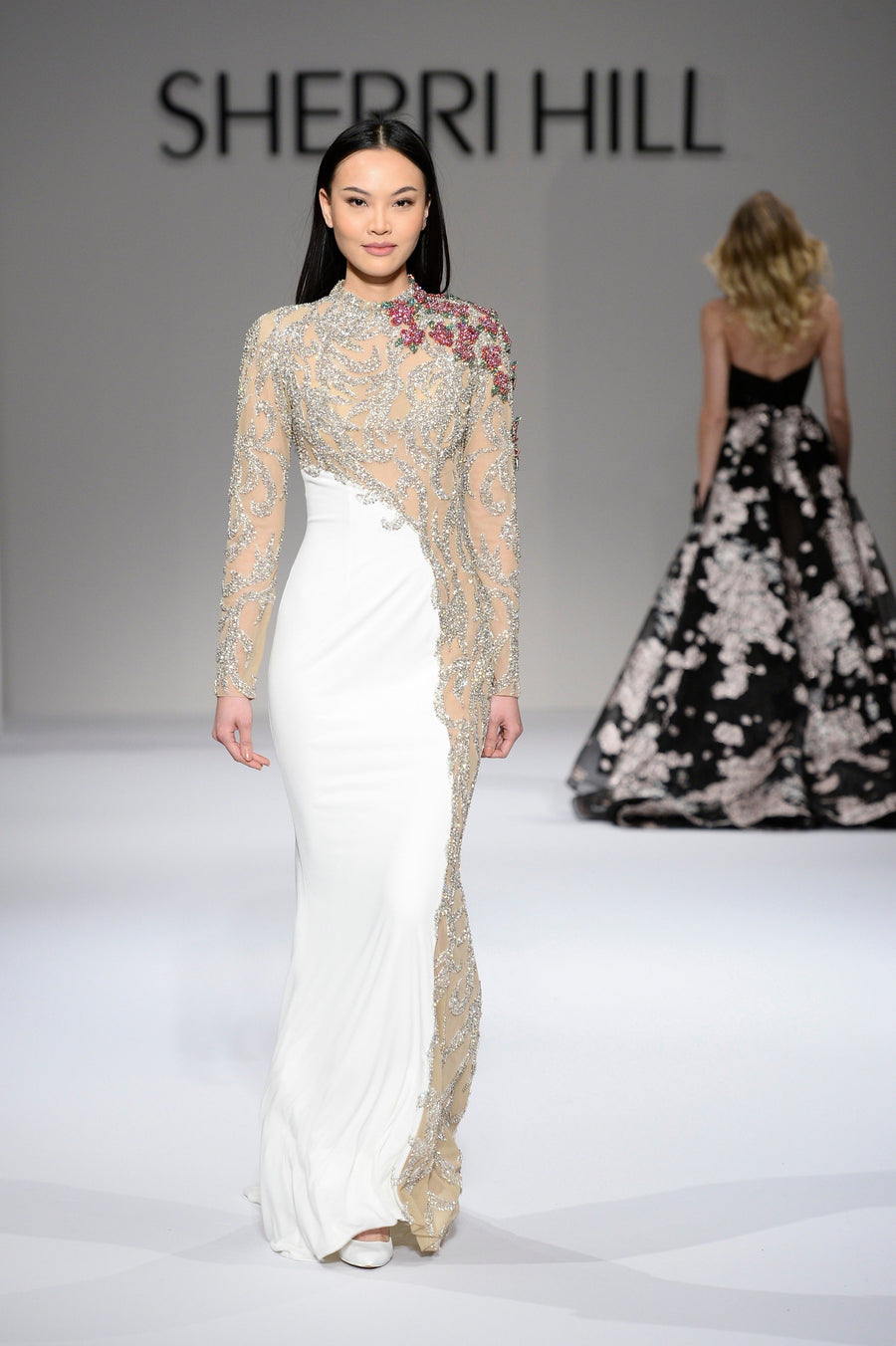 Sherri Hill style 44564 in ivory/nude