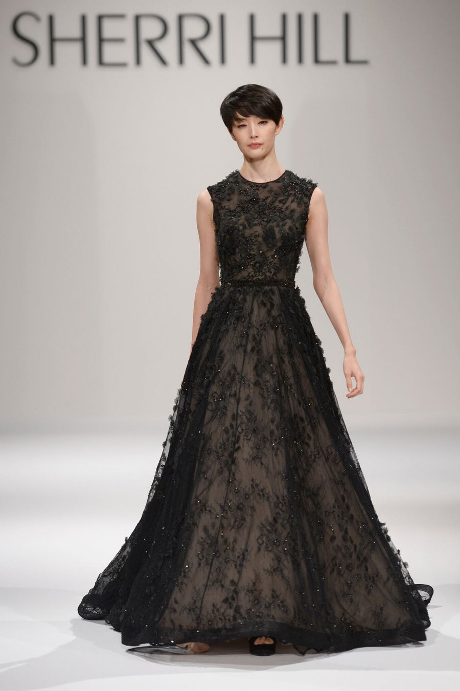 Sherri Hill style 44275 in black, Lace Ball Gown