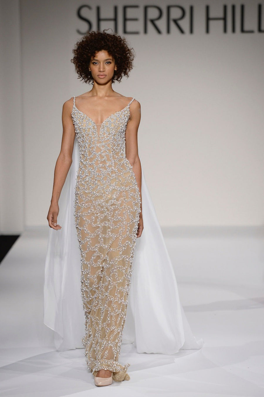 Sherri Hill style 44448 in nude/ivory