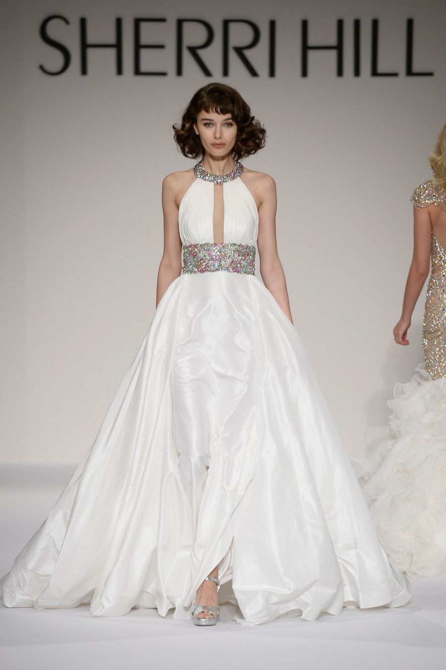 Sherri Hill style 44497 in ivory/multi