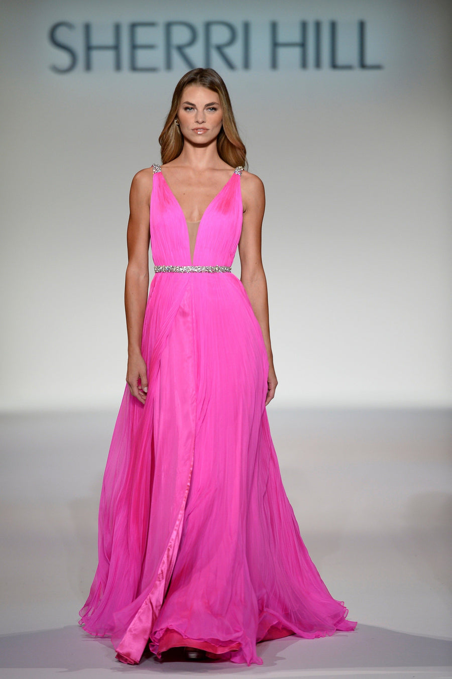 Sherri Hill style 44456 in bright pink