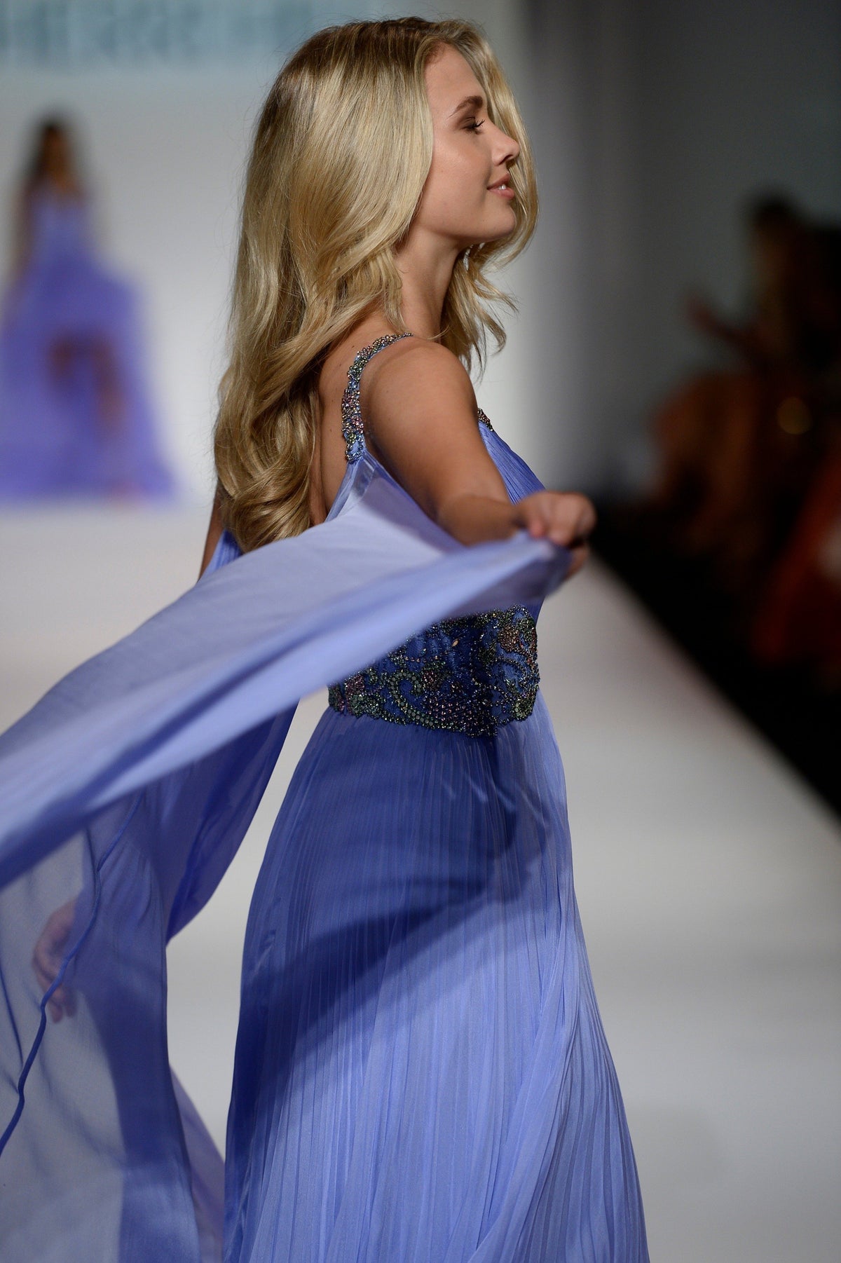 Sherri Hill 44860 V-neck chiffon gown with beaded bodice