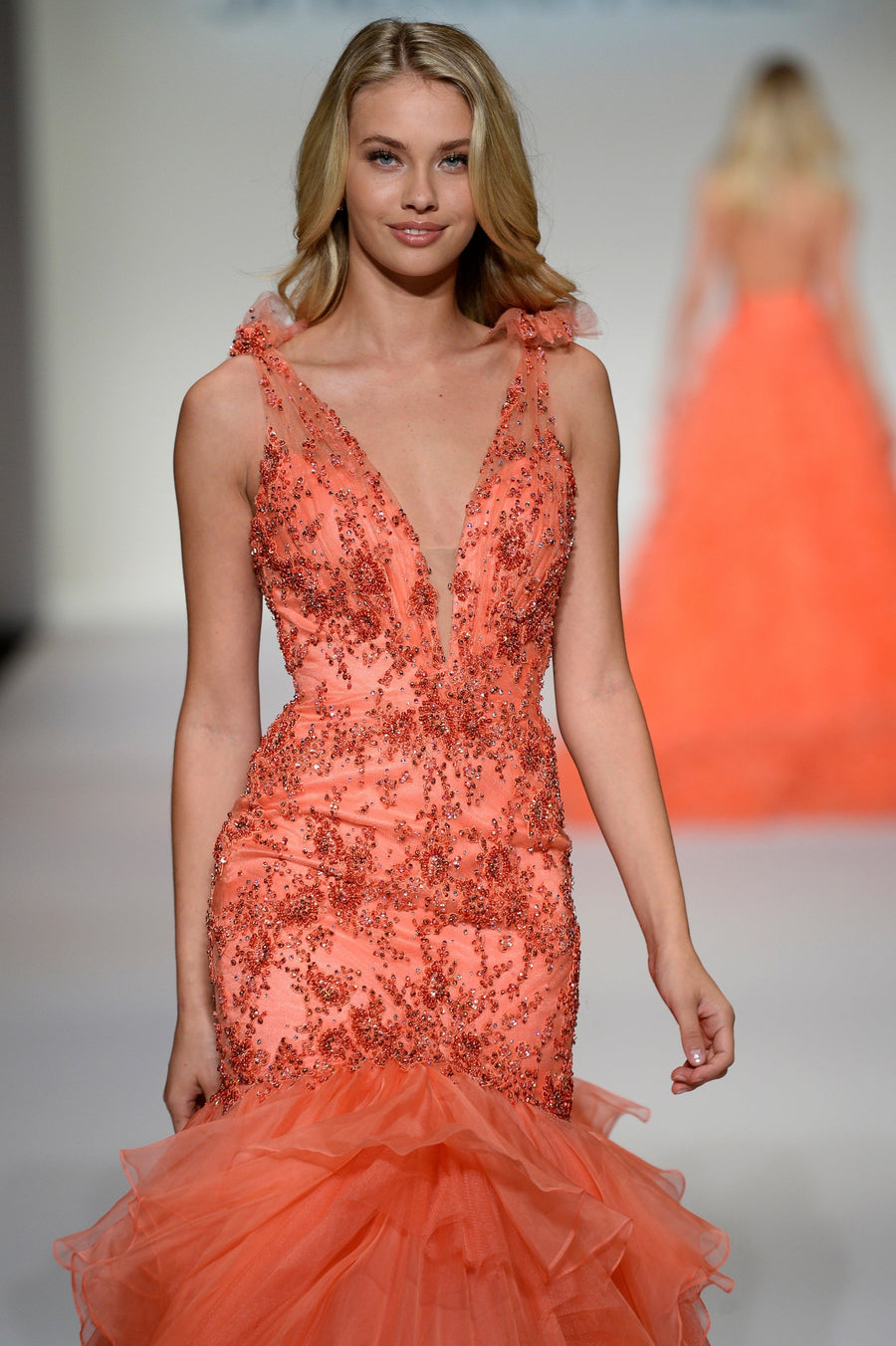 Sherri Hill style 44868 in coral