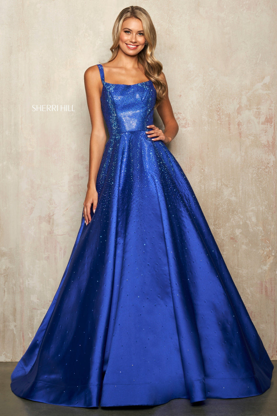Sherri Hill style 54154 in red, A-Line Mikado Ball Gown