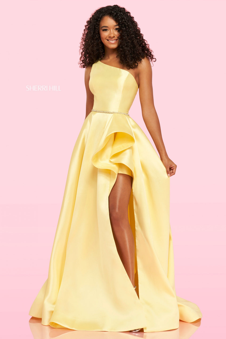 green emerald velvet dress Strapless Mikado Dress by House of Wu La Glitter 24029 12 / Baby Pink/Gold