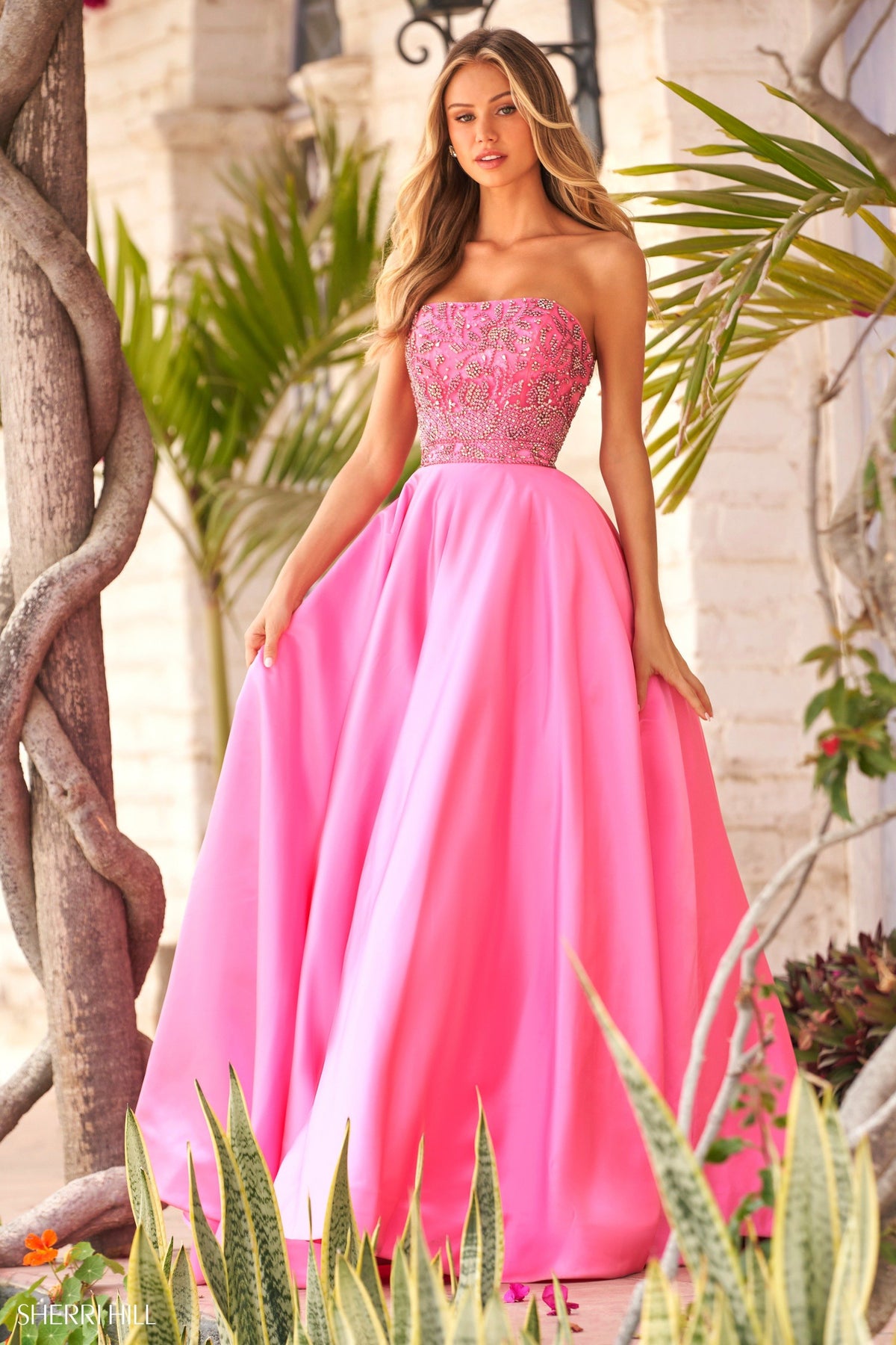 Sherri Hill 54269 satin sweetheart neckline ballgown