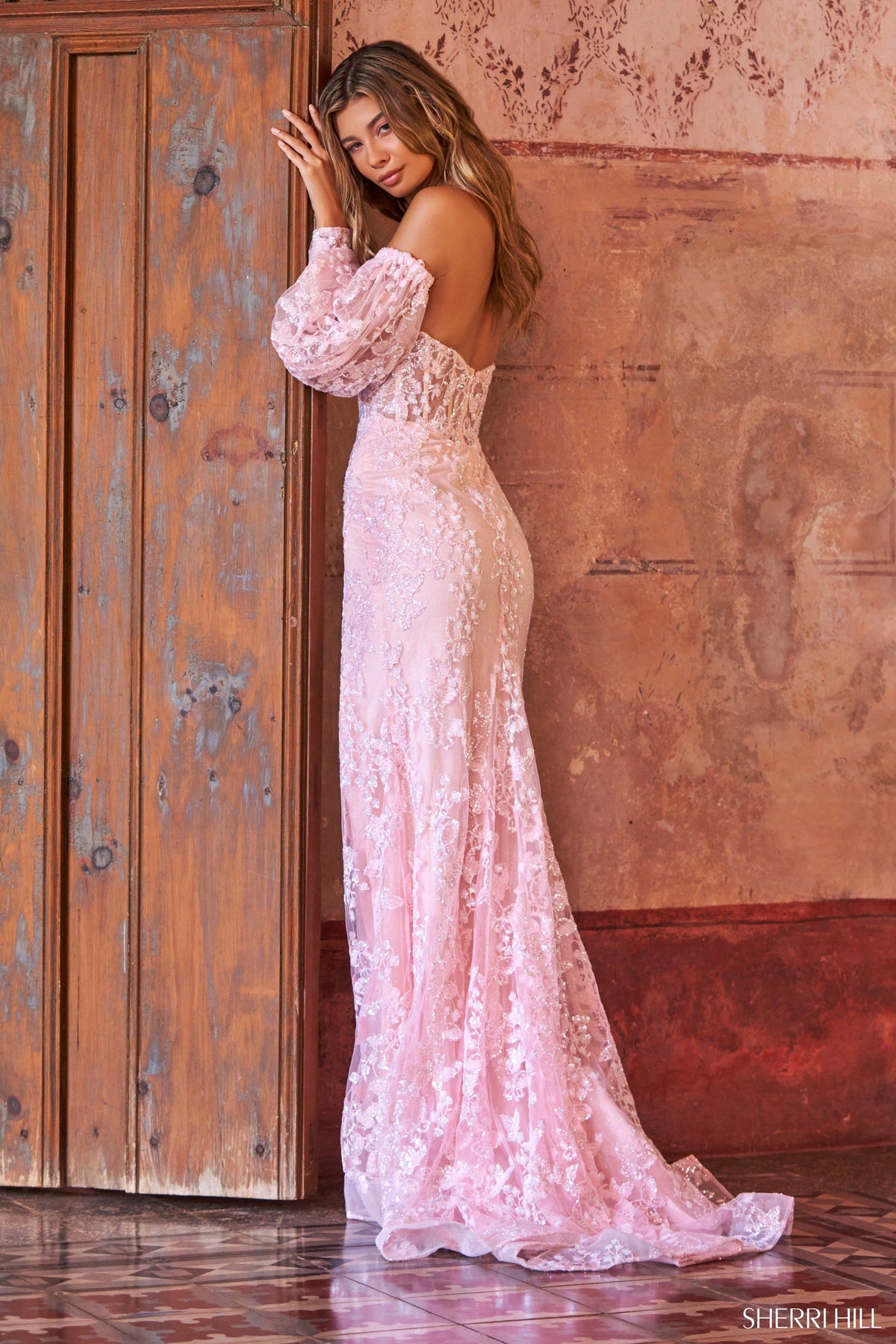 Sherri Hill 54959 strapless fitted gown