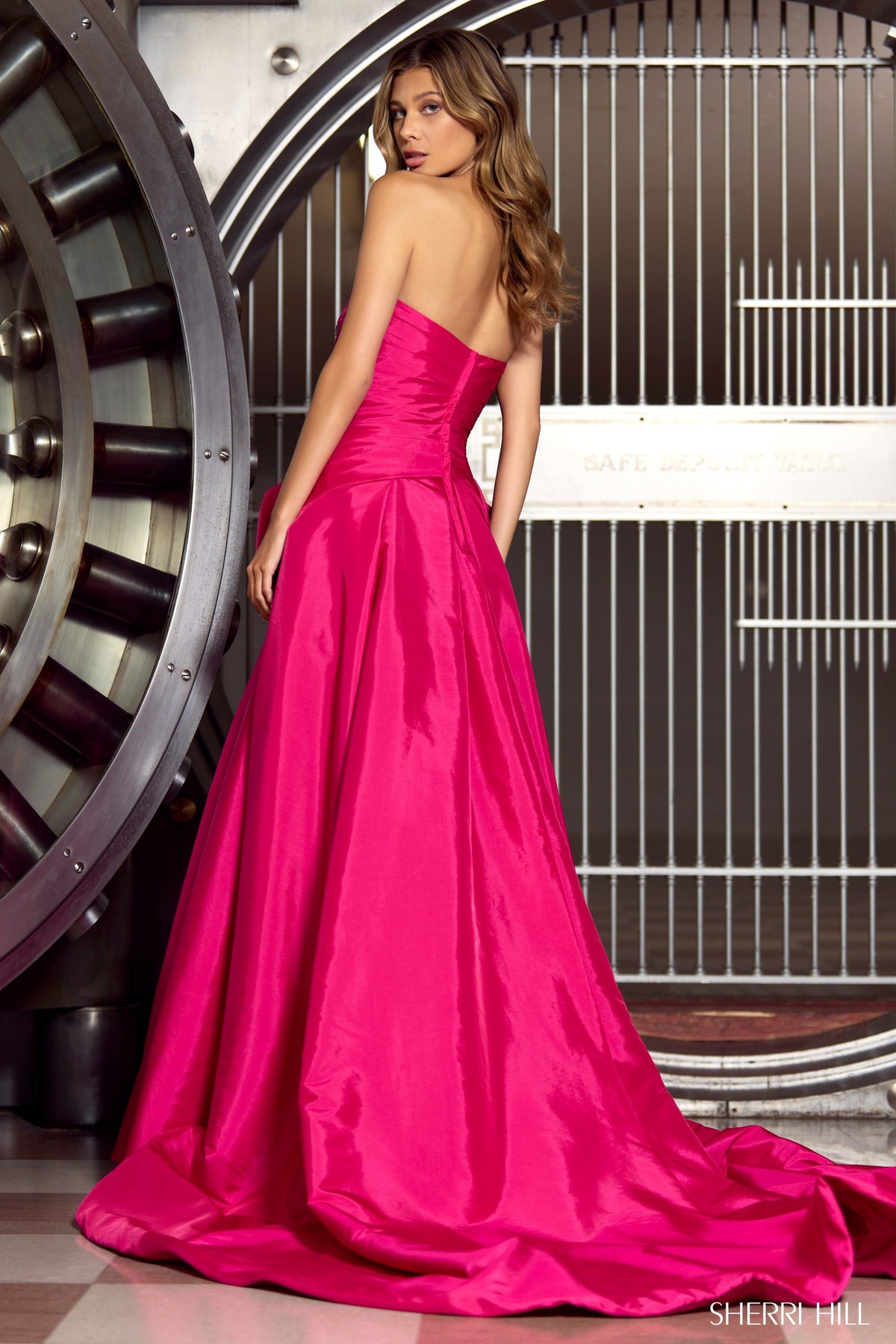 Sherri Hill 55214 strapless taffeta ball gown
