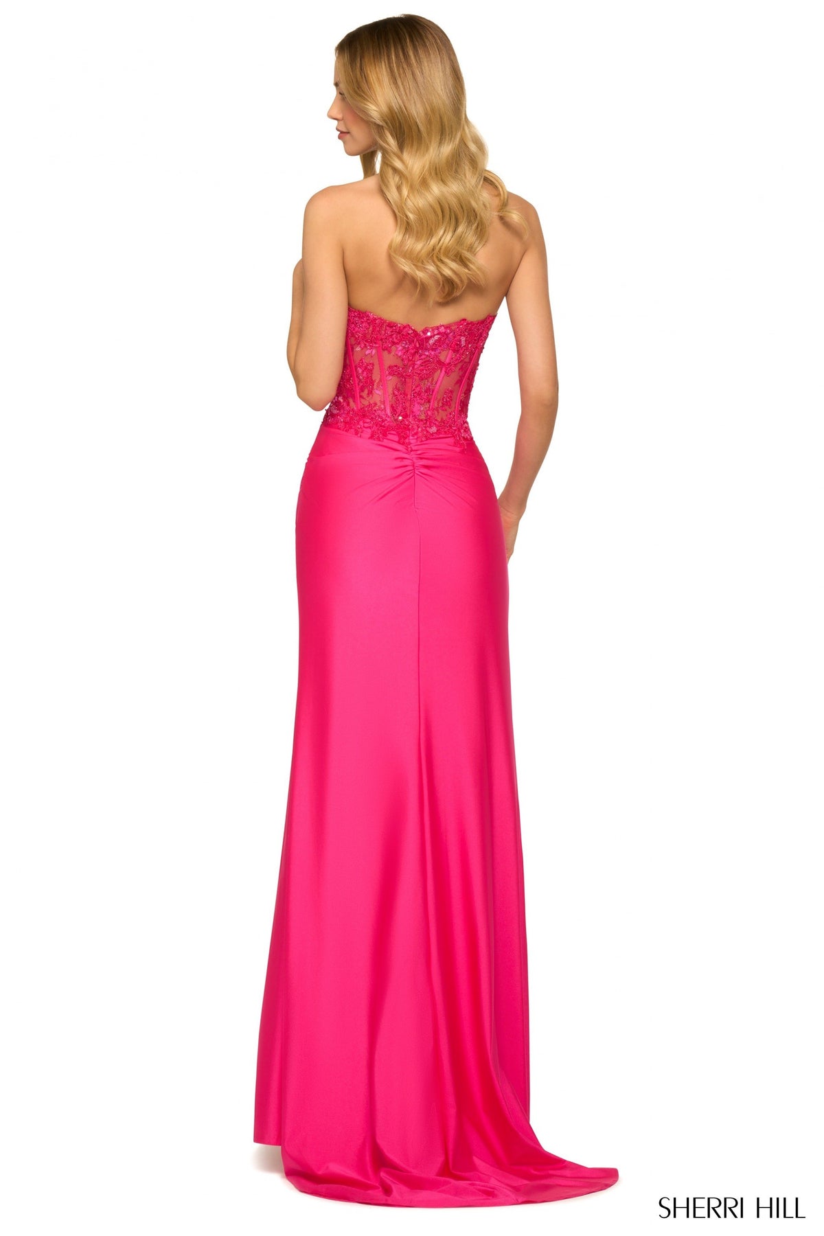 Sherri Hill 55334 strapless fitted gown