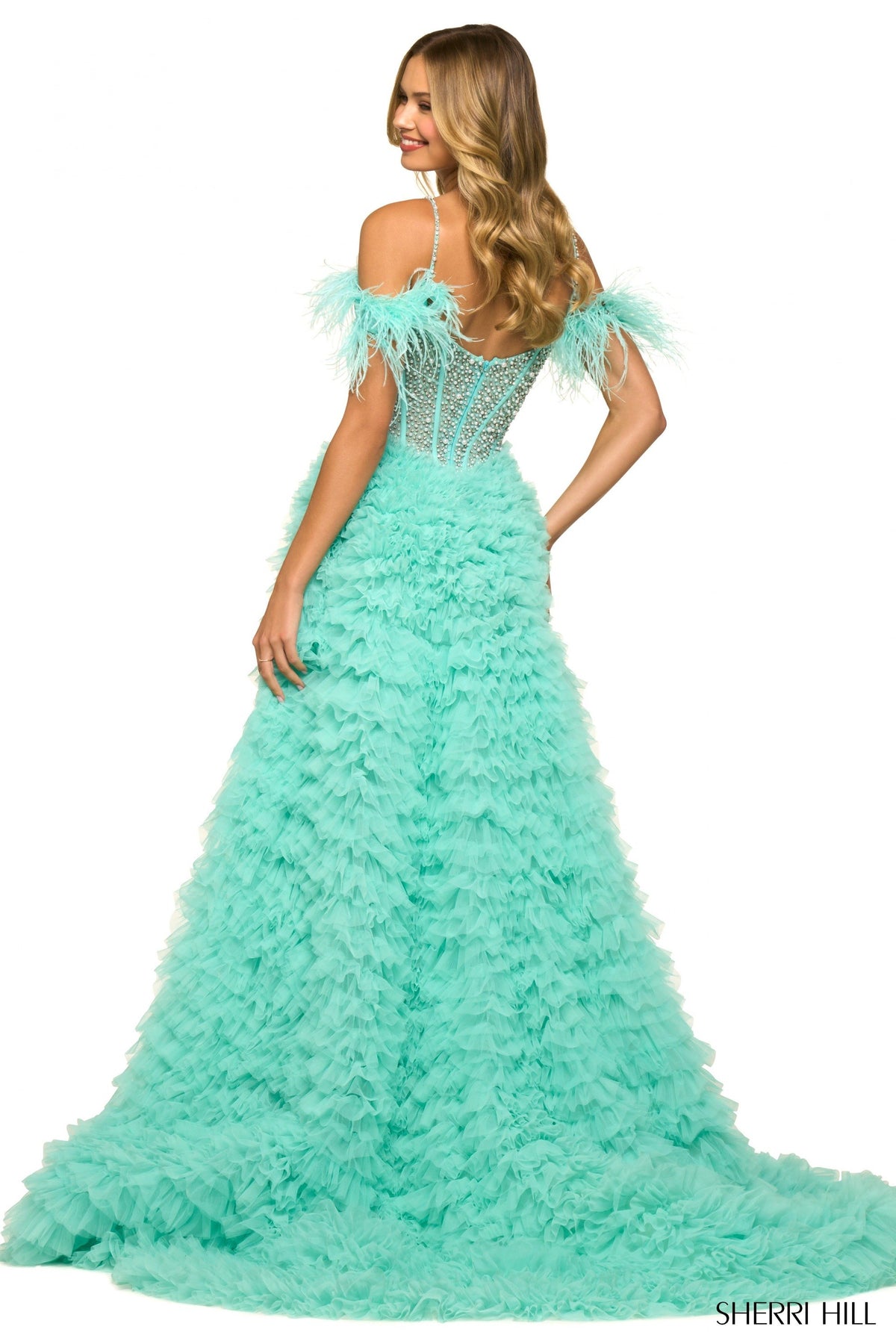 Sherri Hill 55387 ruffled skirt ballgown