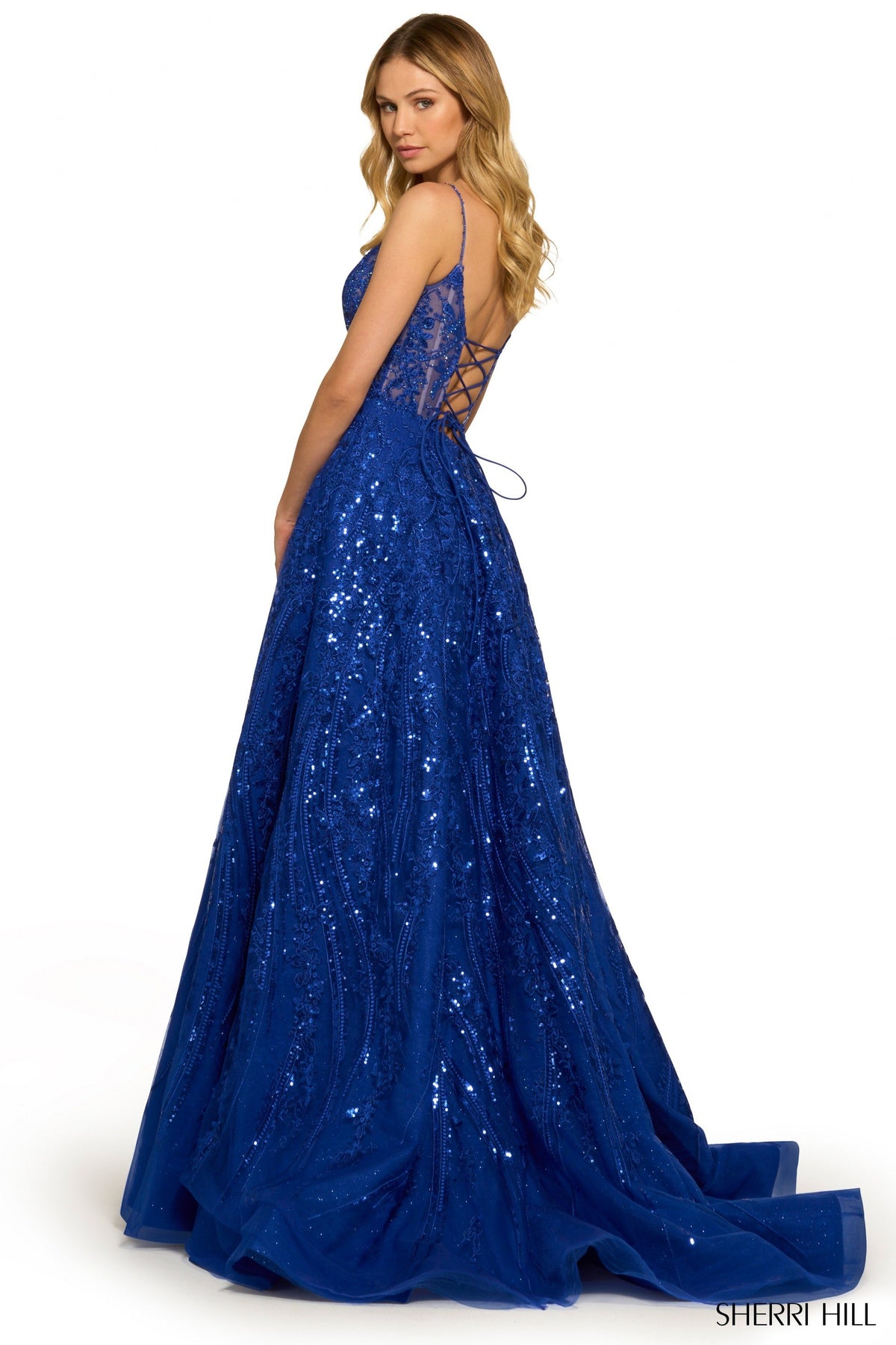Sherri Hill 55521 sequin lace ballgown