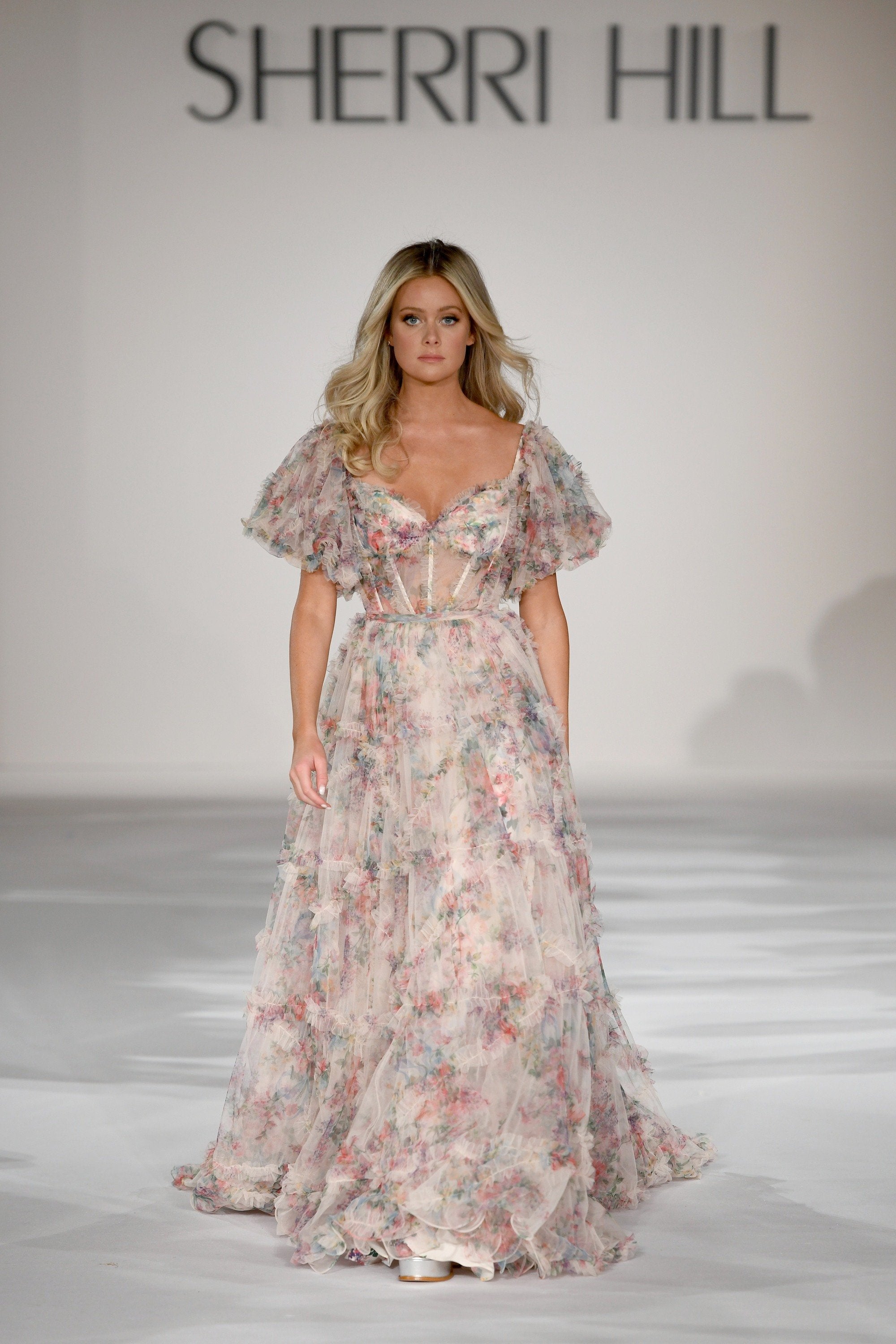 Sherri Hill 55541 | Tulle Floral Print Gown