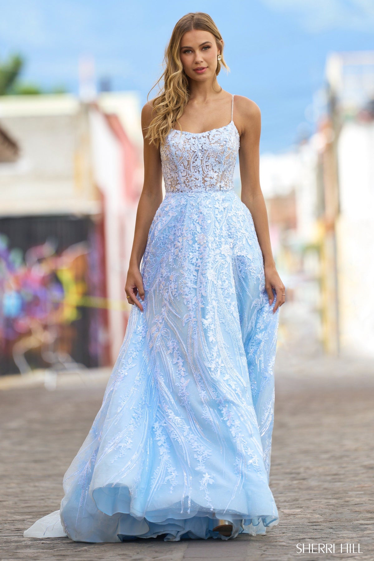 Sherri Hill 55521 sequin lace ballgown