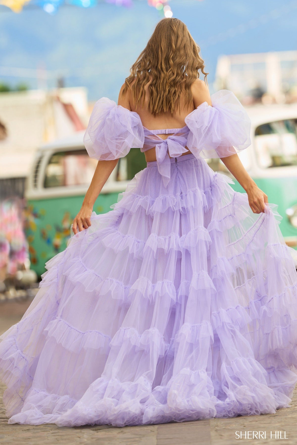 Sherri Hill 55591 two piece tulle gown