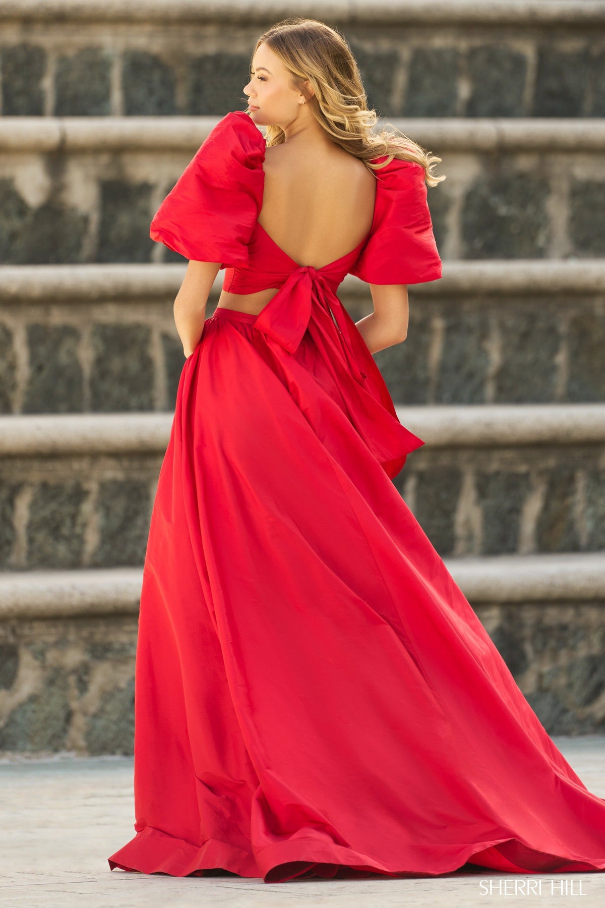 Sherri Hill 55630 two-piece taffeta gown