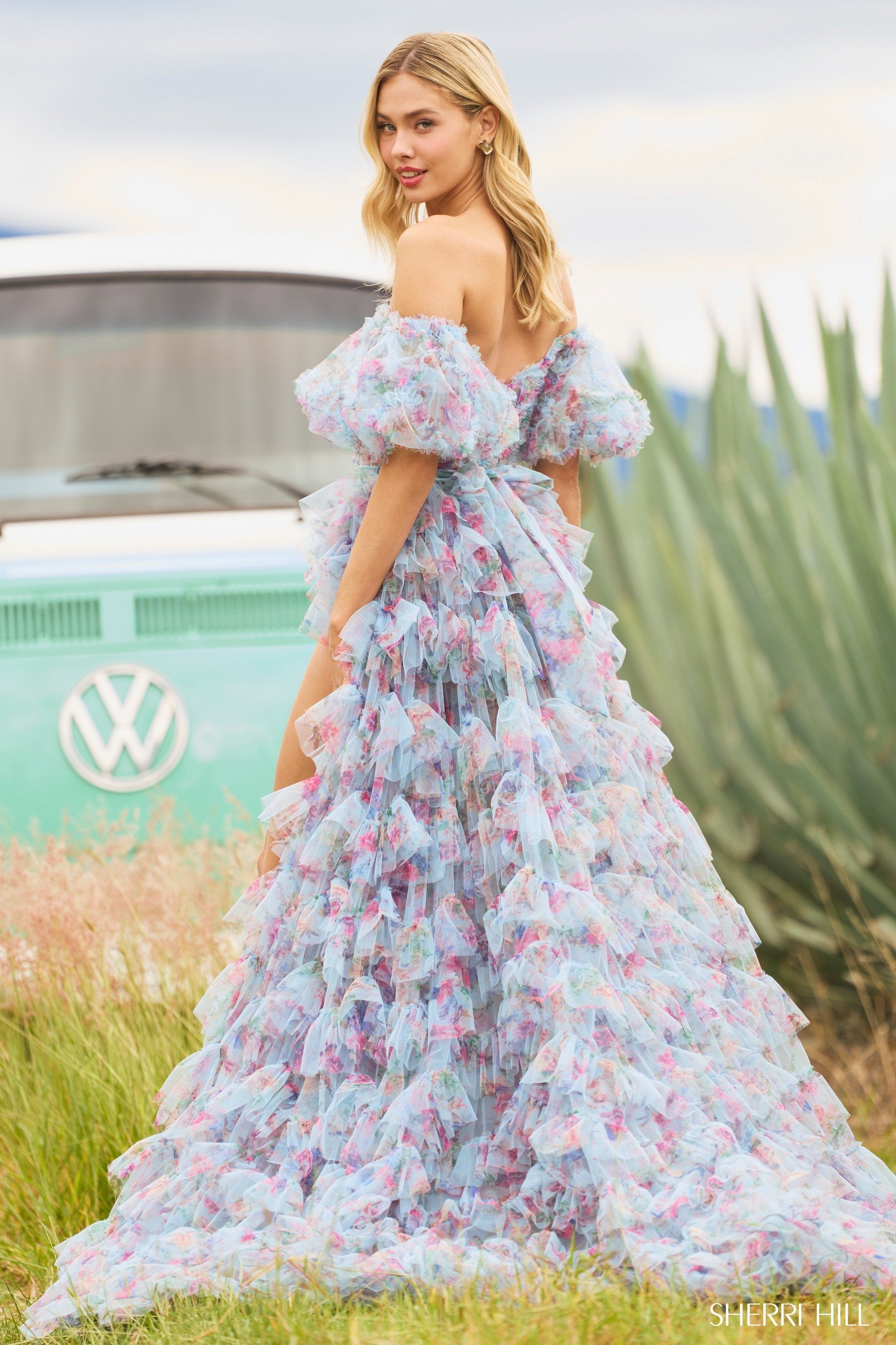 Sherri Hill 55618 | Tulle Floral Print Gown