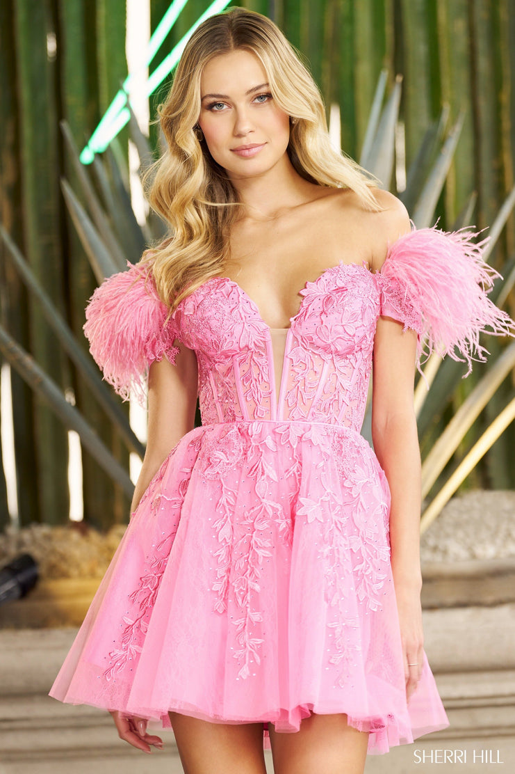 【新品】Eaphi TULLE LACE SHIRT アイボリー F Sherri Hill 55664 | Leaf Lace Tulle Cocktail Dress