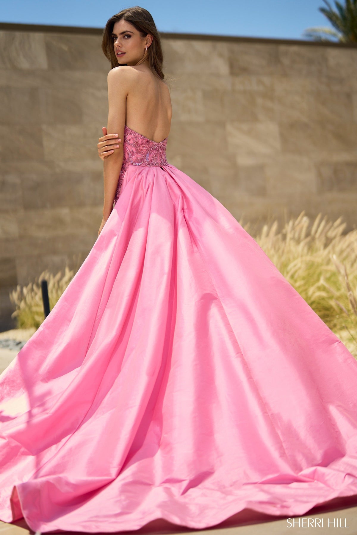 Sherri Hill 55638 strapless beaded gown