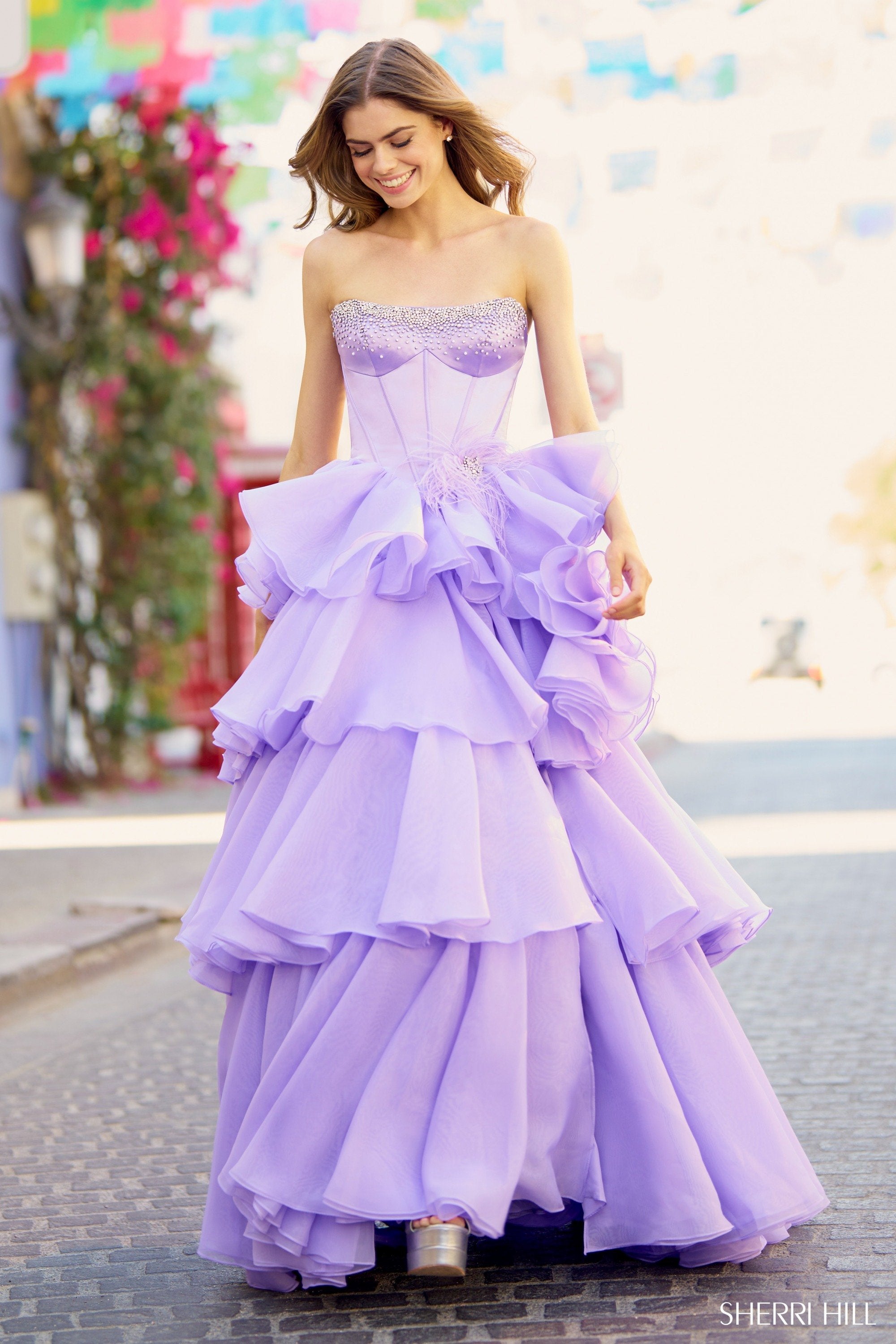 sherri hill satin corset dress 55957 Shape O Size:XL | ITA 46 | EU 42 | UK 14 | US 10 @selenagomez slayed the @GoldenGlobes