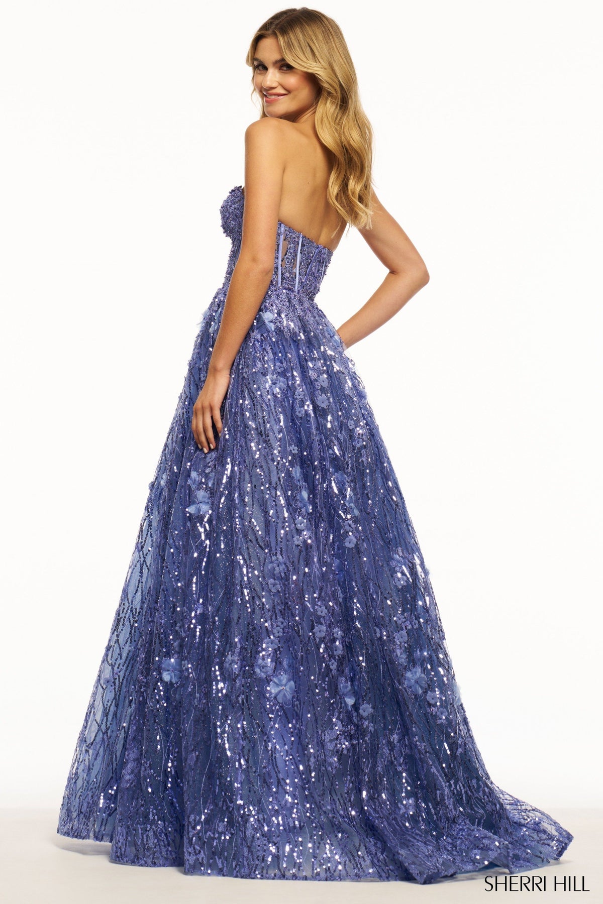 Sherri Hill 54305 sweatheart neckline lace ball gown