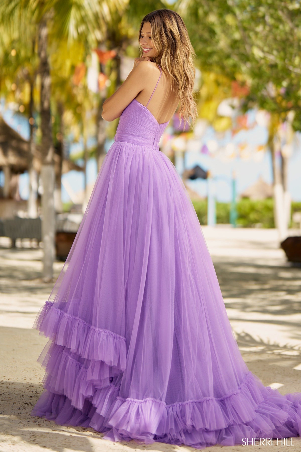 Sherri Hill 55982 tulle A-line gown