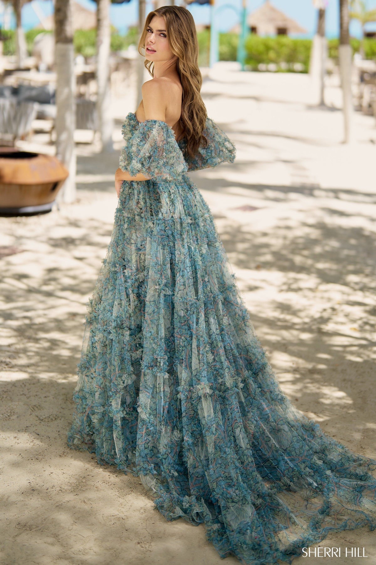 Sherri Hill 56008 floral A-line gown