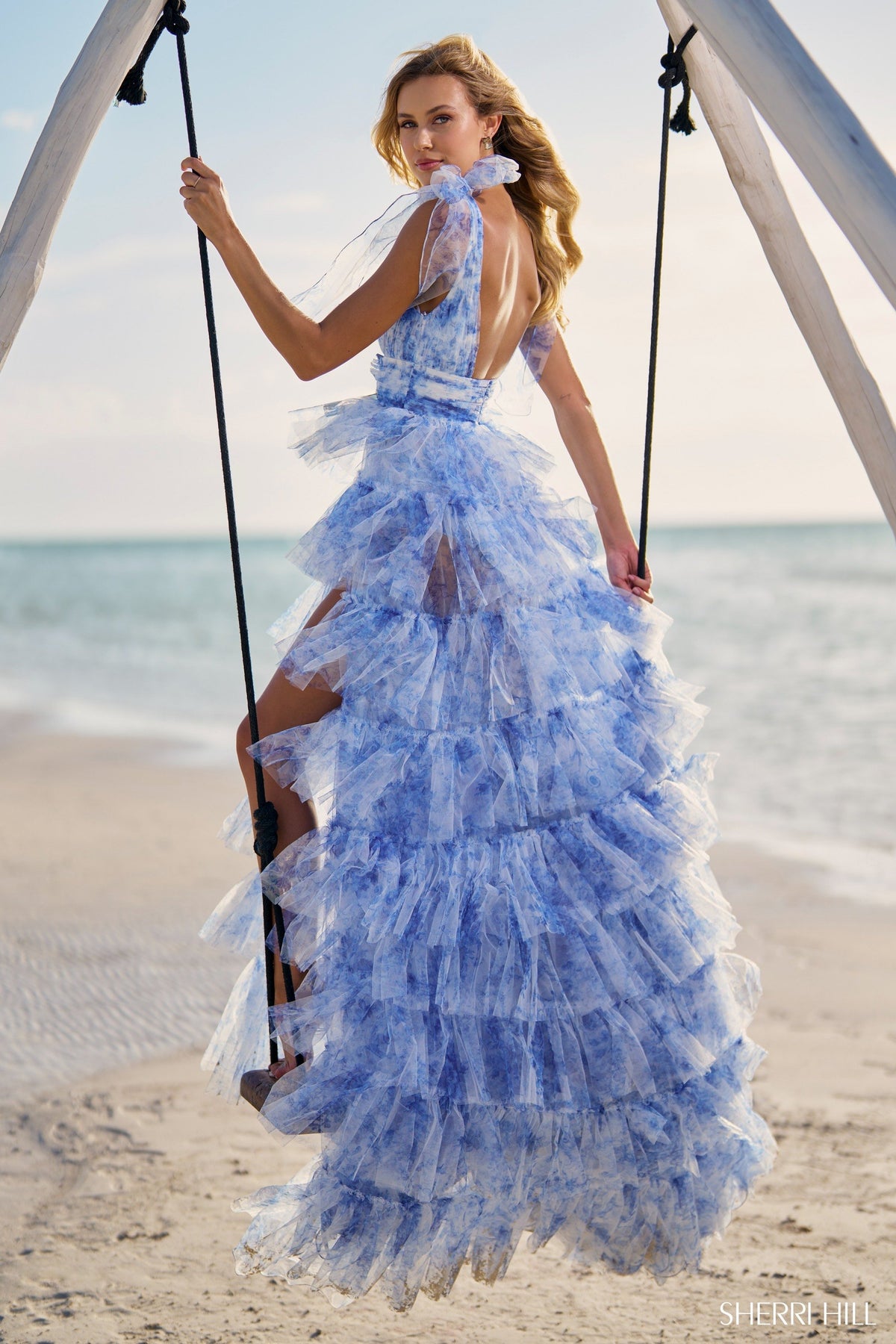 Sherri Hill 56124 floral print tulle gown