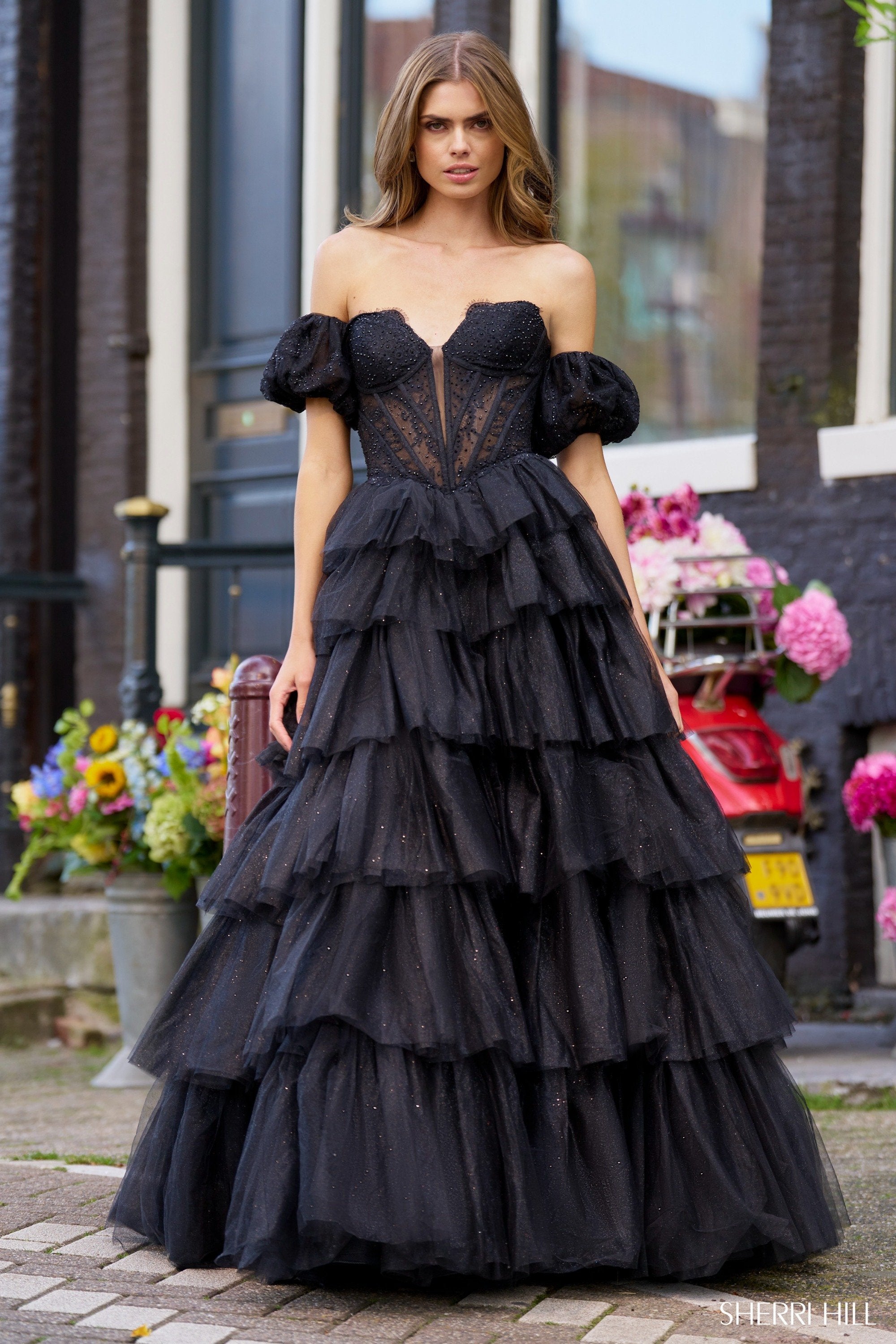 Sherri Hill 56170 | Strapless Corset Ball Gown