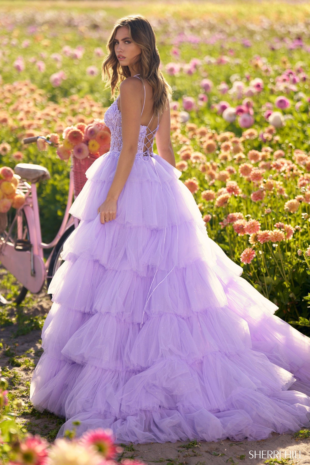 Sherri Hill 56192 ruffle tulle ballgown