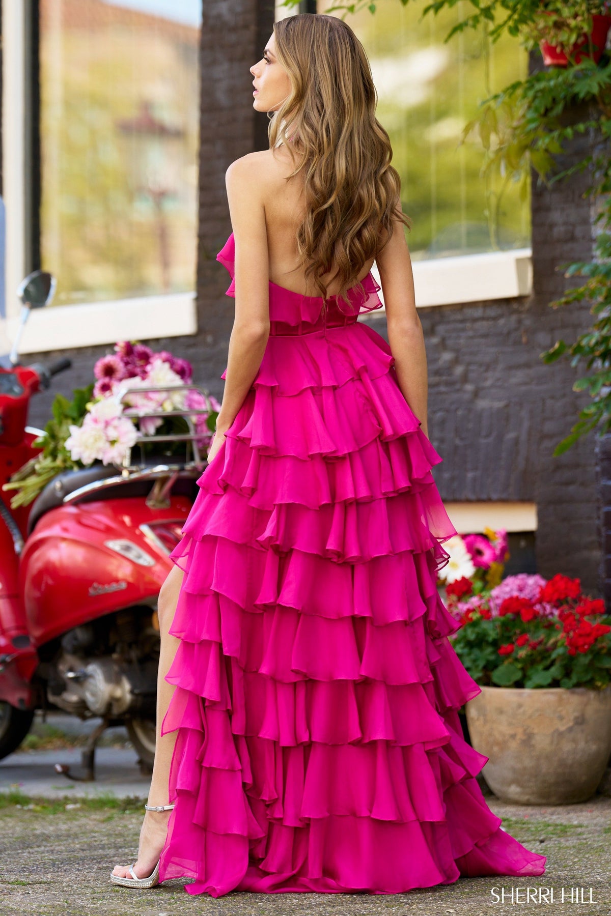 Sherri Hill 56229 halter satin corset gown