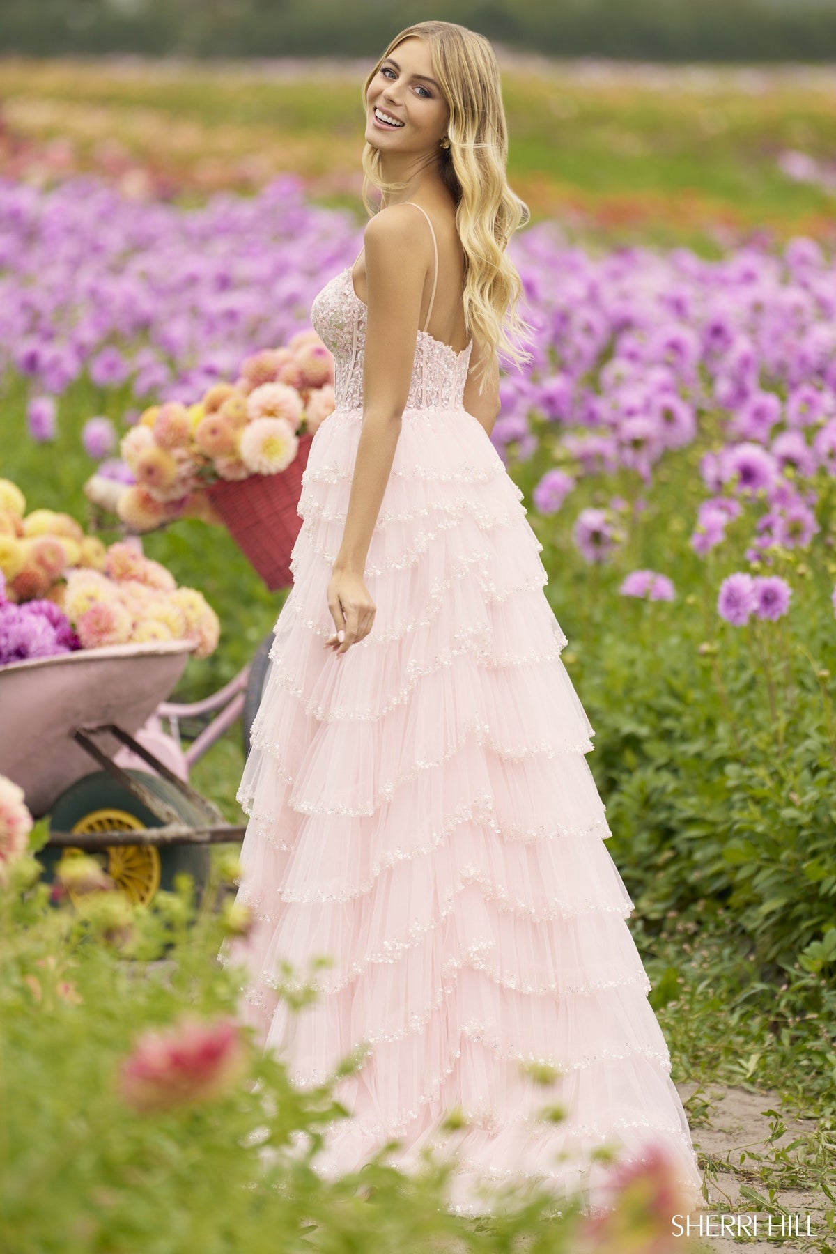 Sherri Hill 56193 lace corset beaded gown