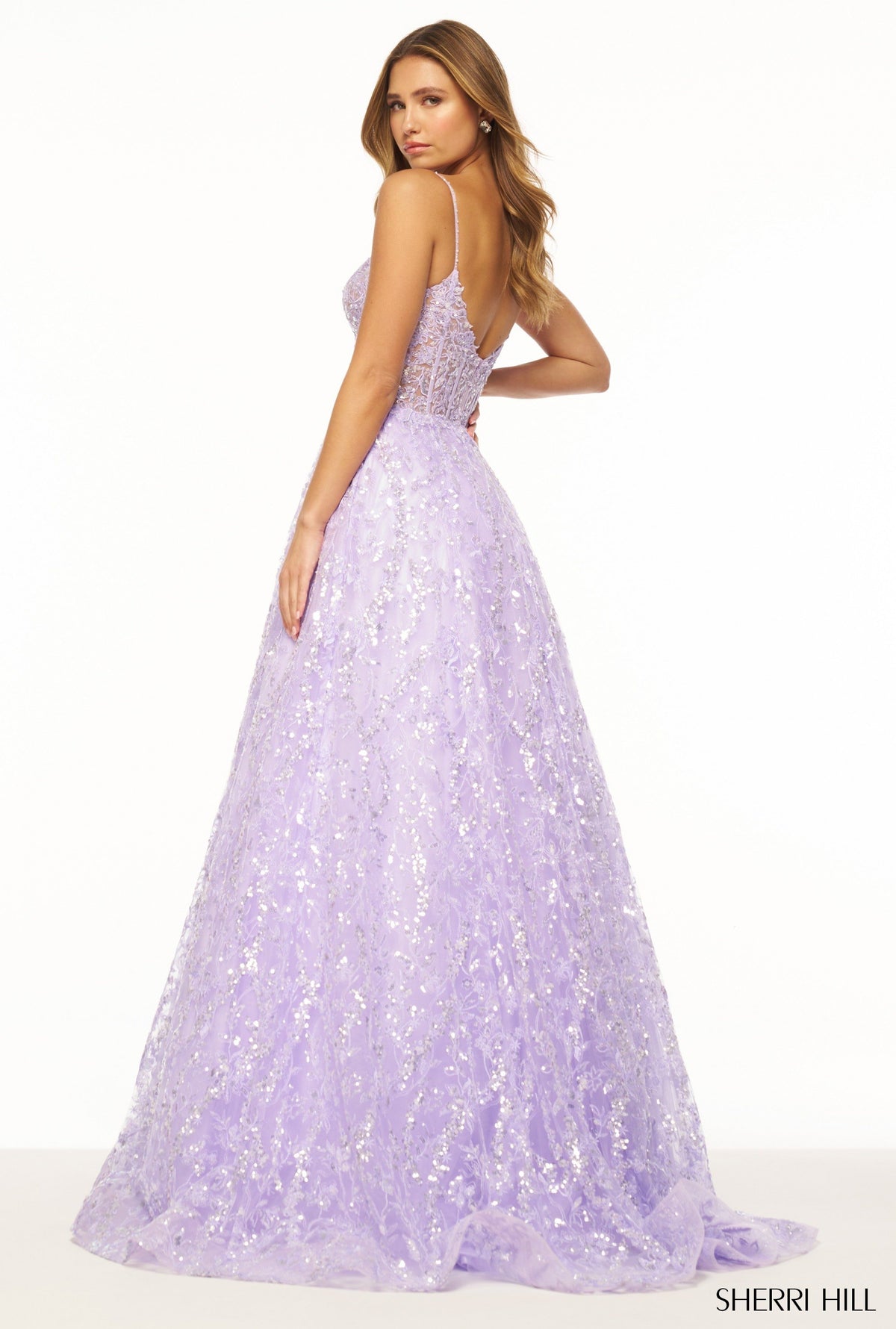 Sherri Hill 56212 sequin lace ballgown