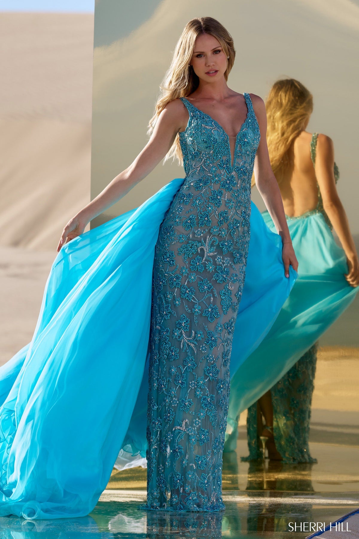 Sherri Hill 56390 fully beaded fitted gown