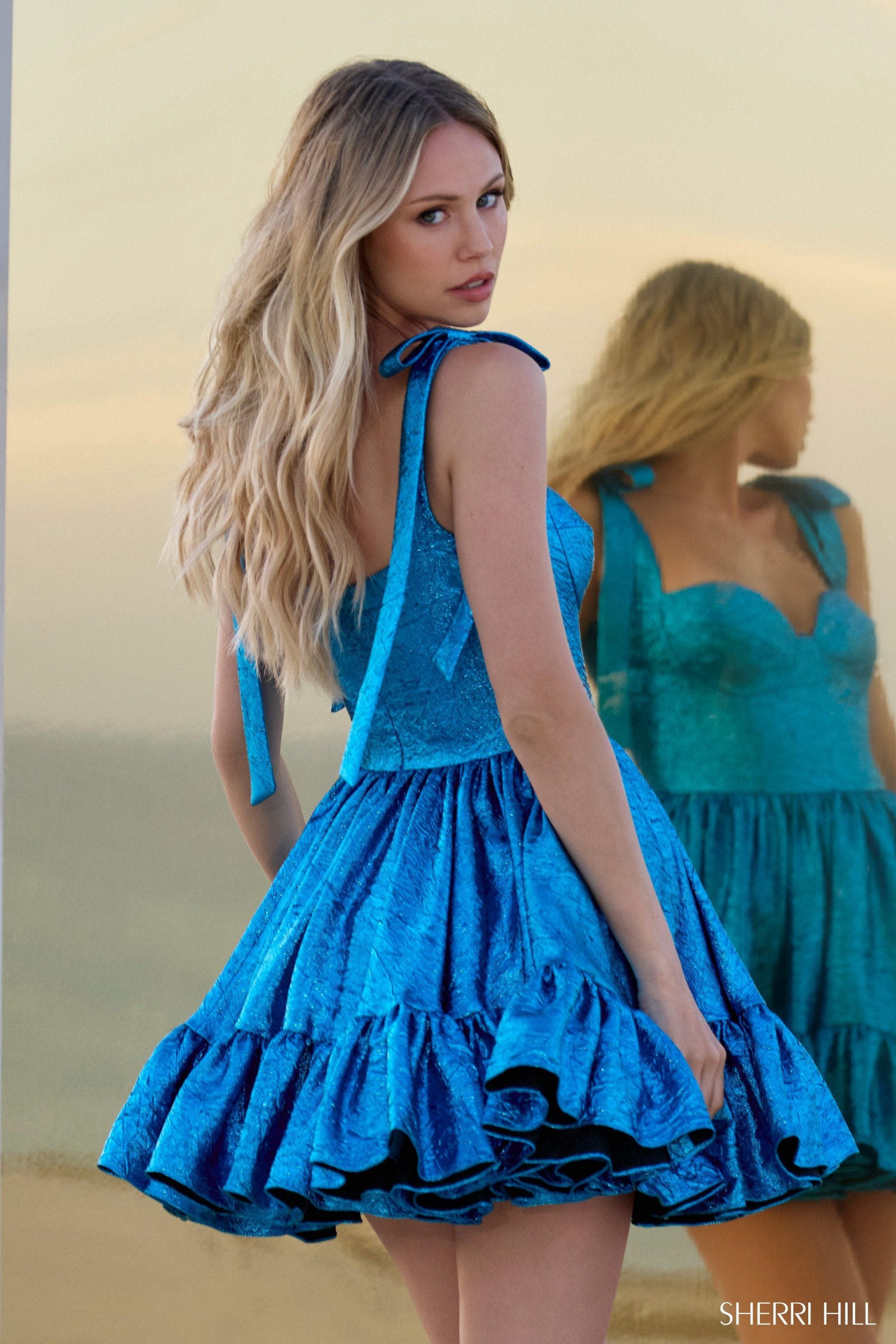 Sherri Hill 56507 | Metallic Brocade Cocktail Dress