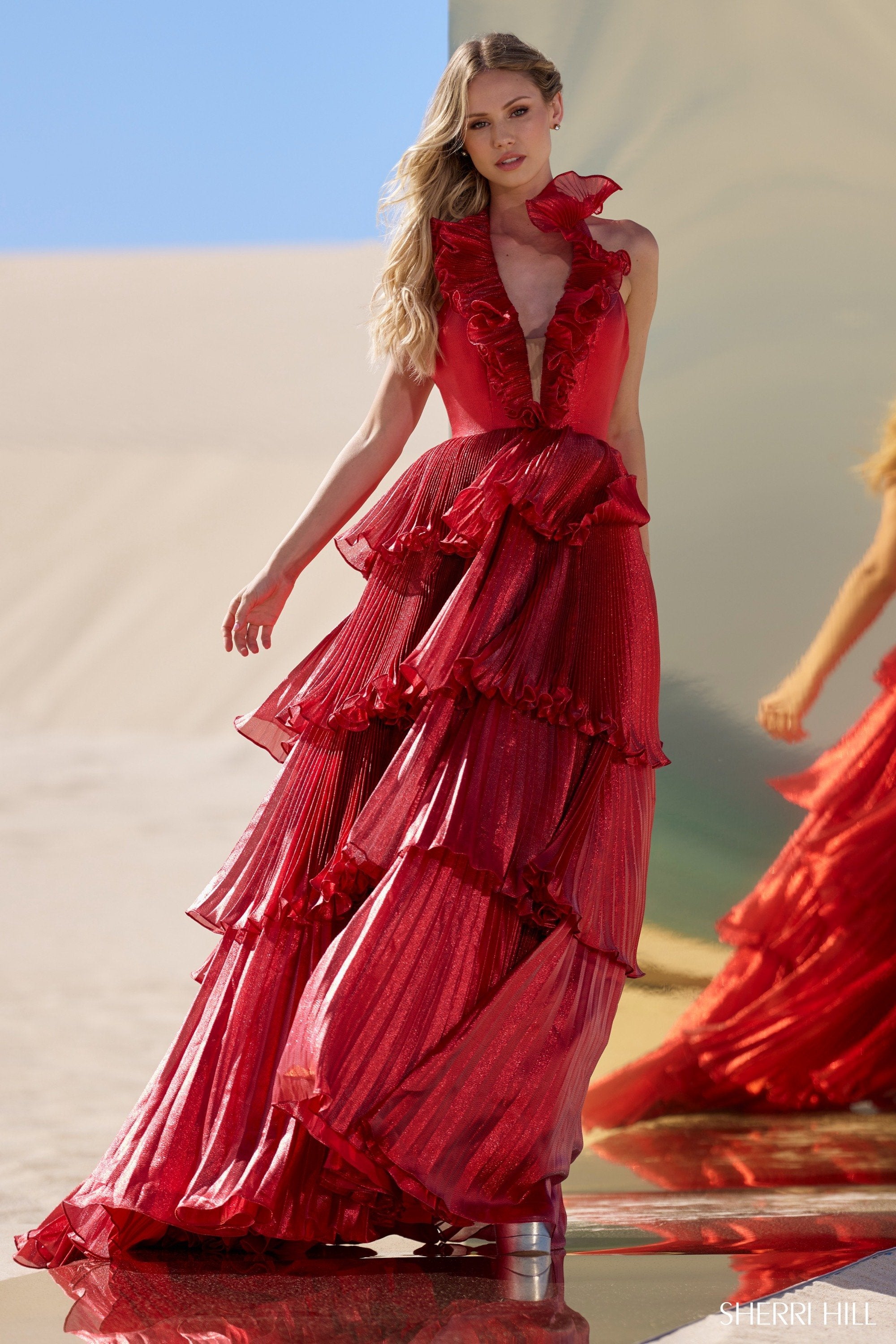 sherri hill corset ruffle prom dress 55801 Sherri Hill 55801 Prom Dress