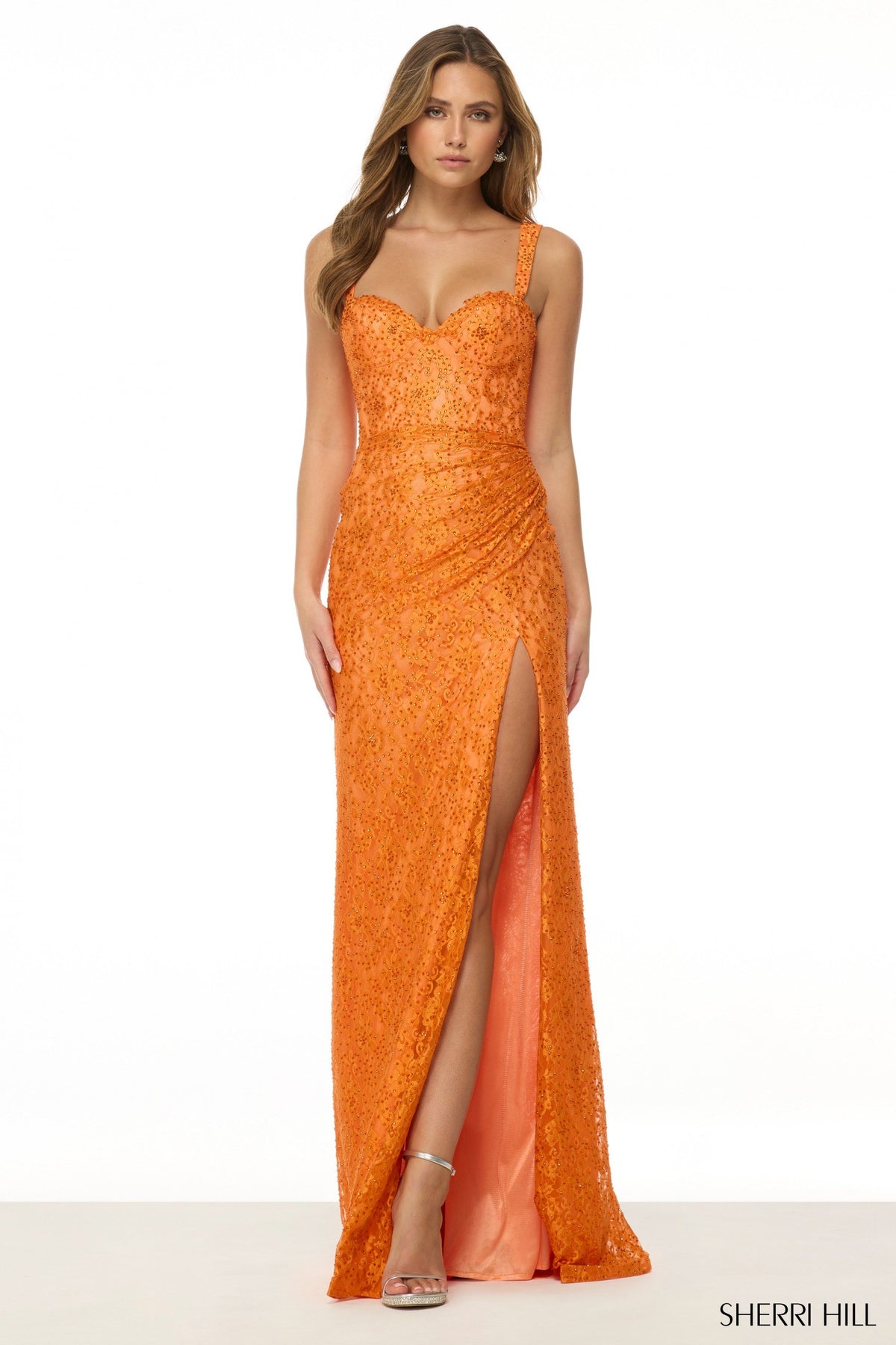 Sherri Hill 57089 fitted stretch lace gown