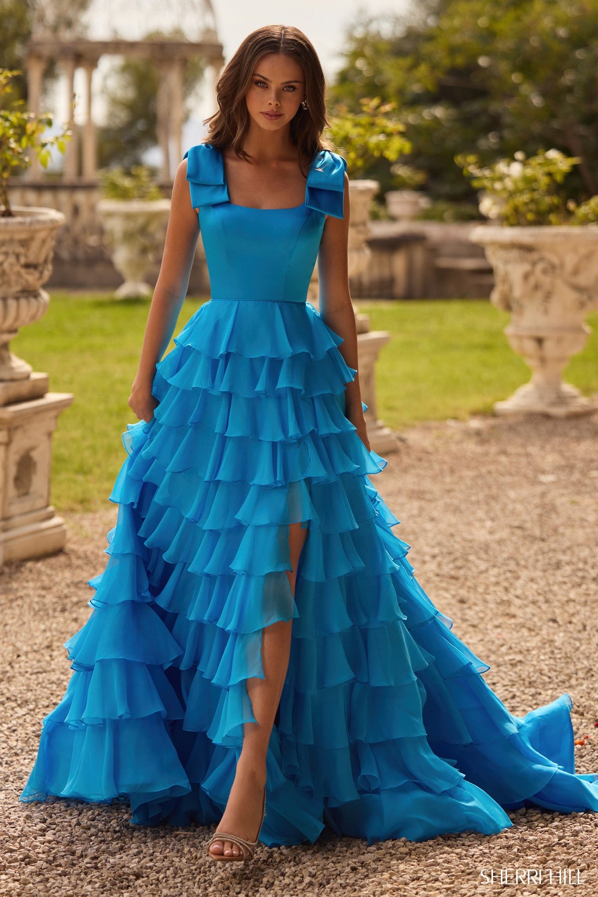 Sherri Hill 57215 satin A-line gown