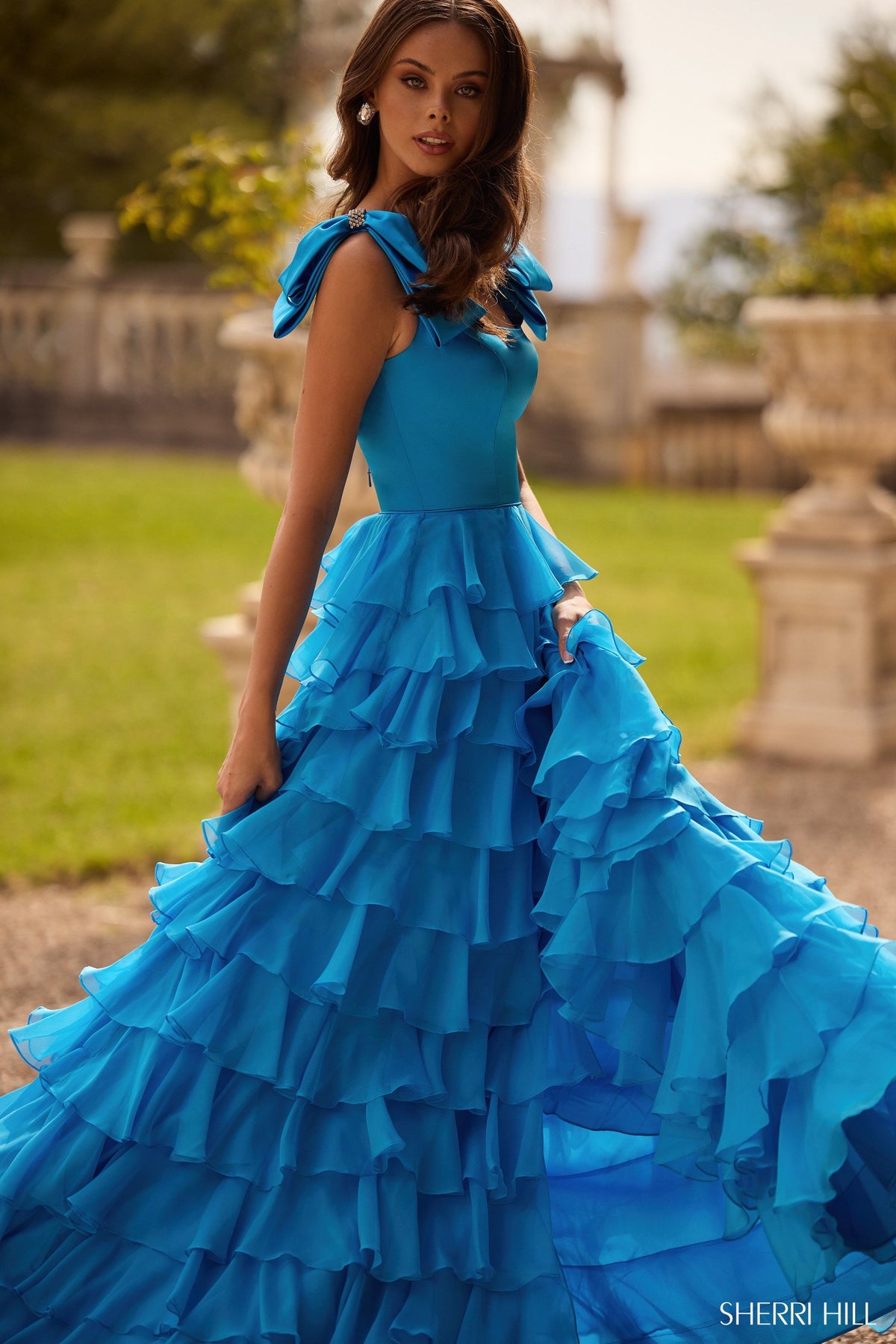 Sherri Hill 57215 satin A-line gown