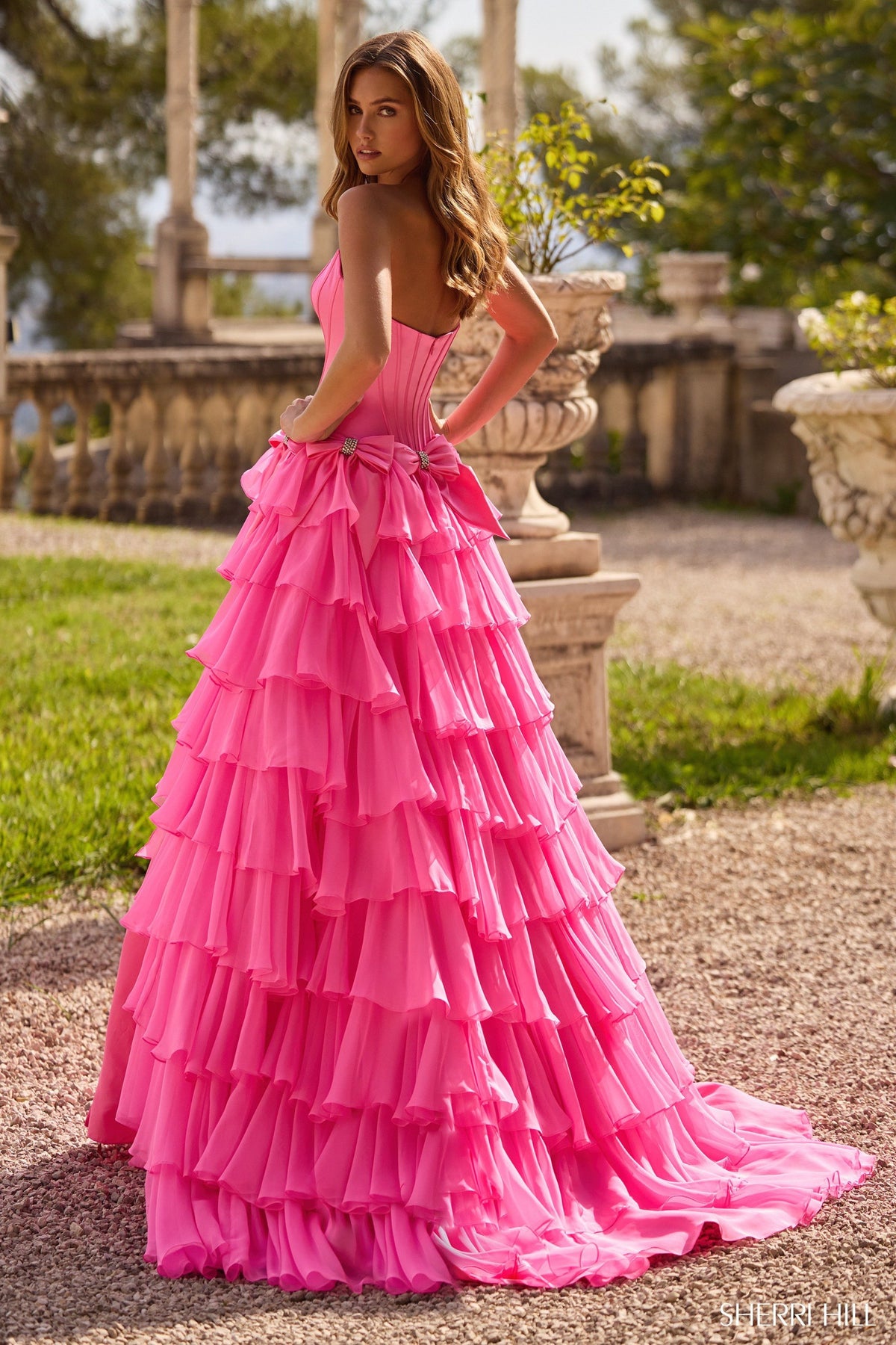 Sherri Hill 57225 strapless satin ball gown