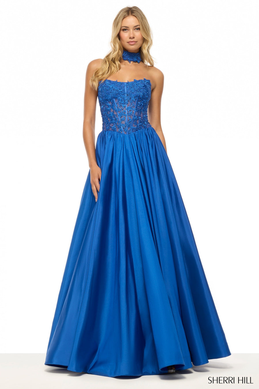 Sherri Hill style 57715 in emerald, Strapless Ballgown