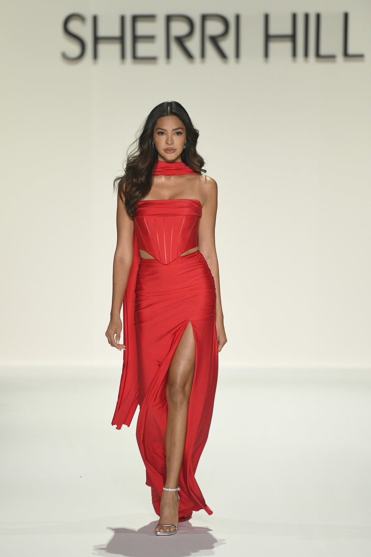 Sherri Hill 57999 strapless two piece fitted gown