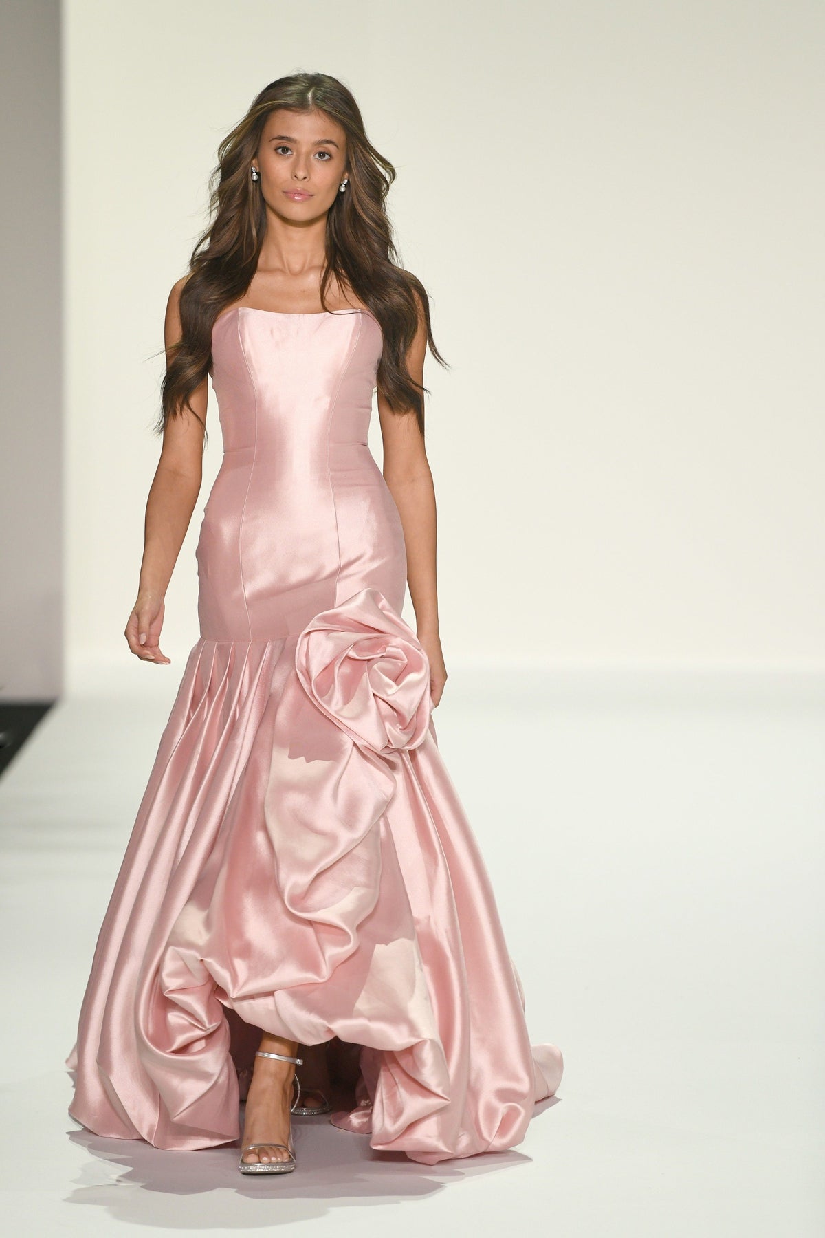 Sherri Hill 57845 strapless mikado mermaid gown in blush